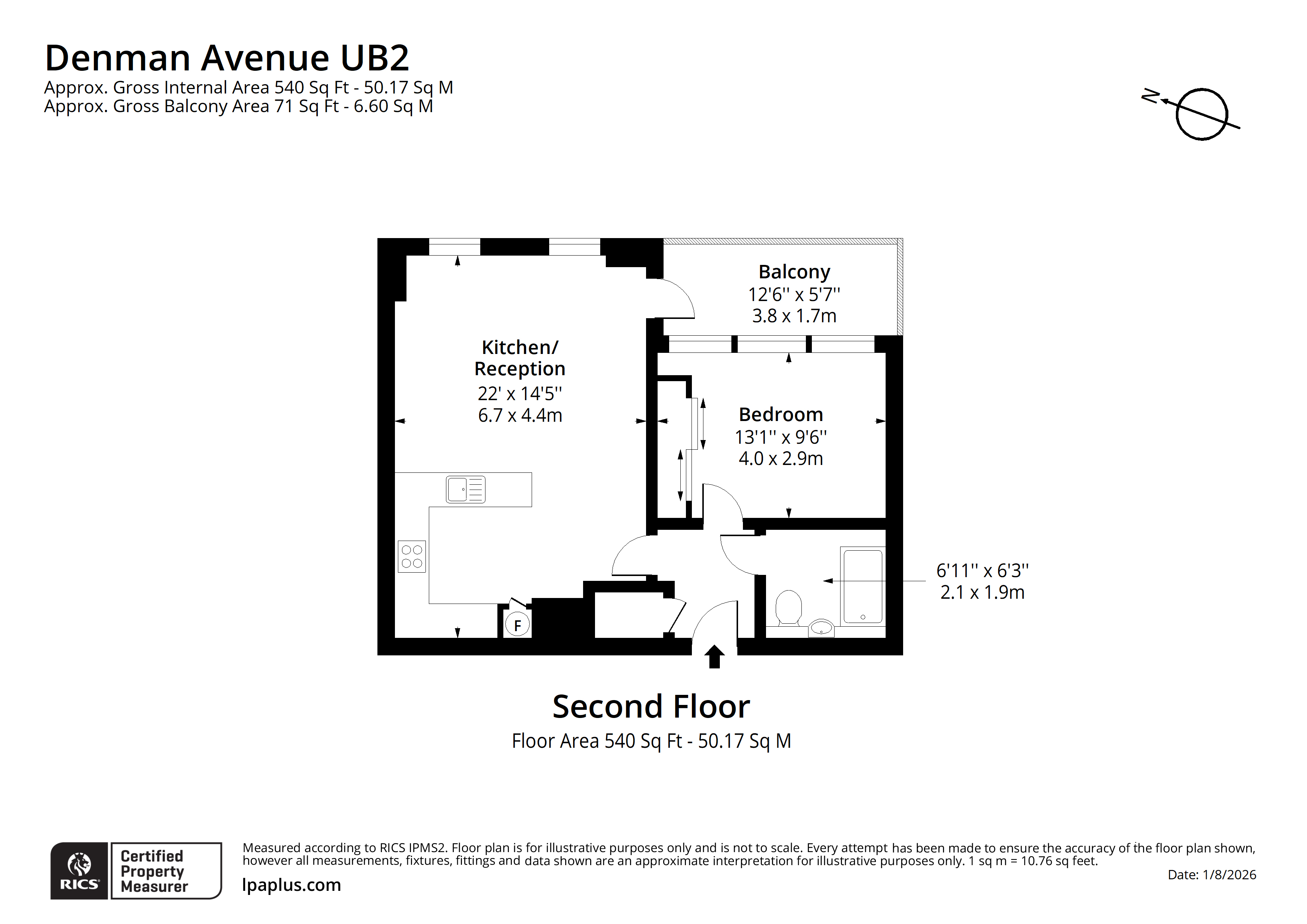 Flat 48,, Pemberton House, Southall floorplan