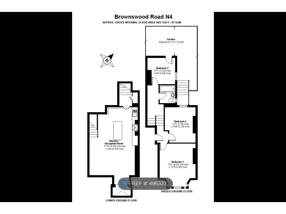 3 Bedrooms Flat to rent in Brownswood Road, London N4