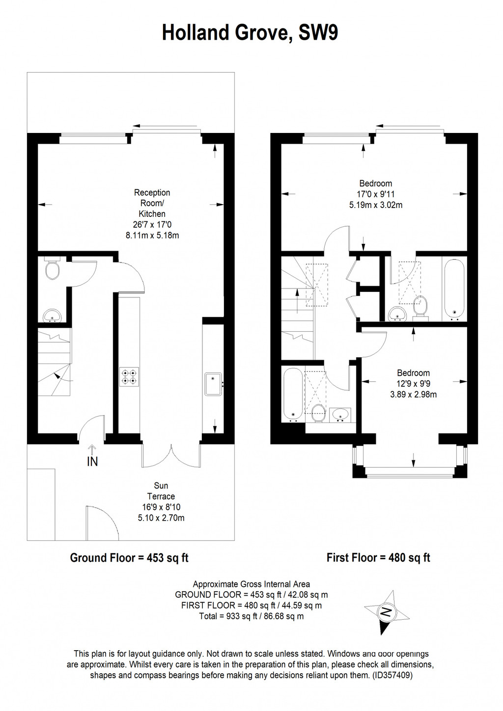 Flat 8, 1, Holland Grove, Oval floorplan