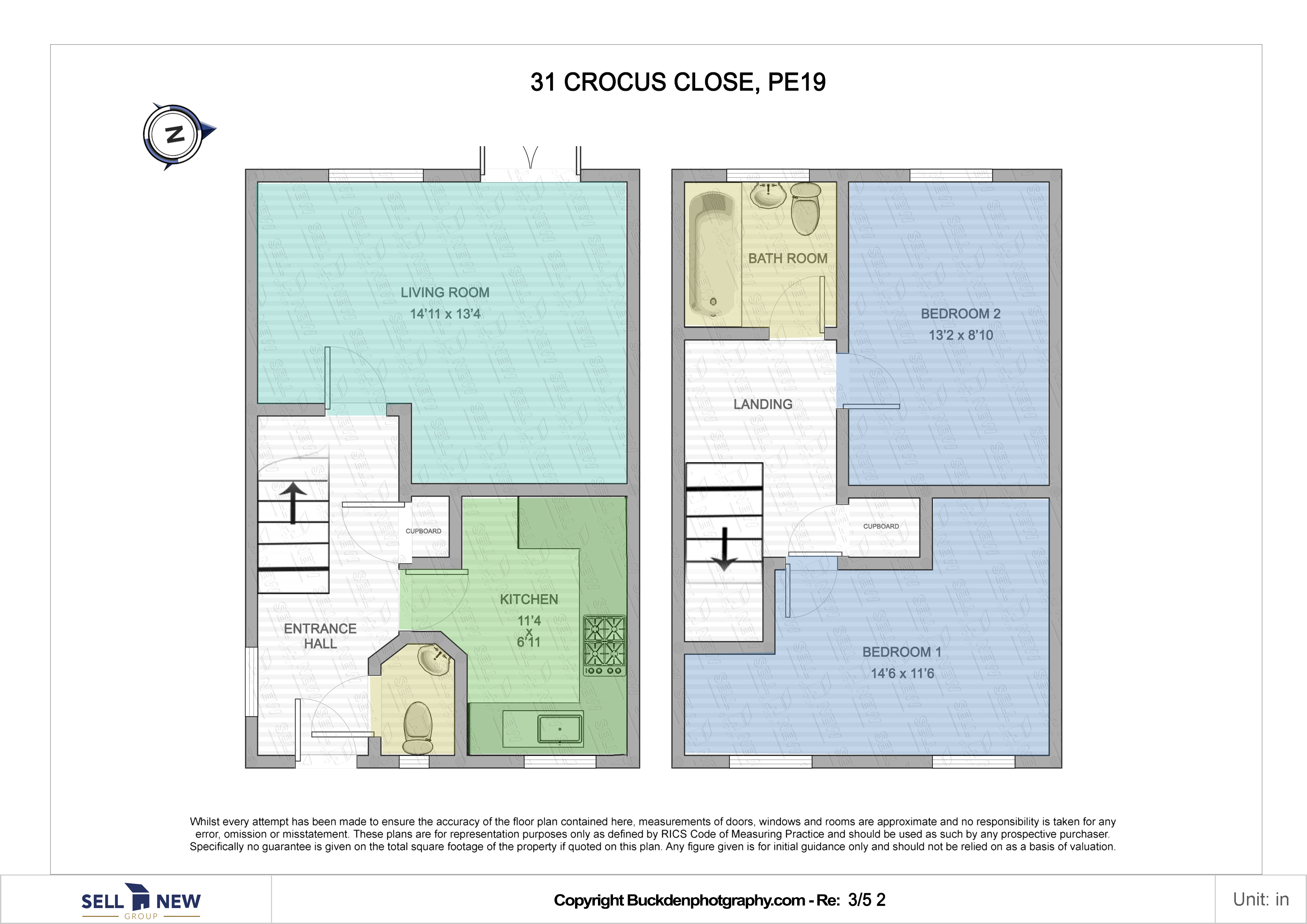 2 Bedrooms End terrace house for sale in Crocus Close, St. Neots, Cambridgeshire PE19