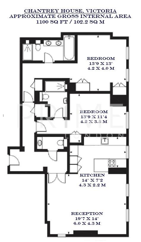 44, Chantrey House, Belgravia floorplan