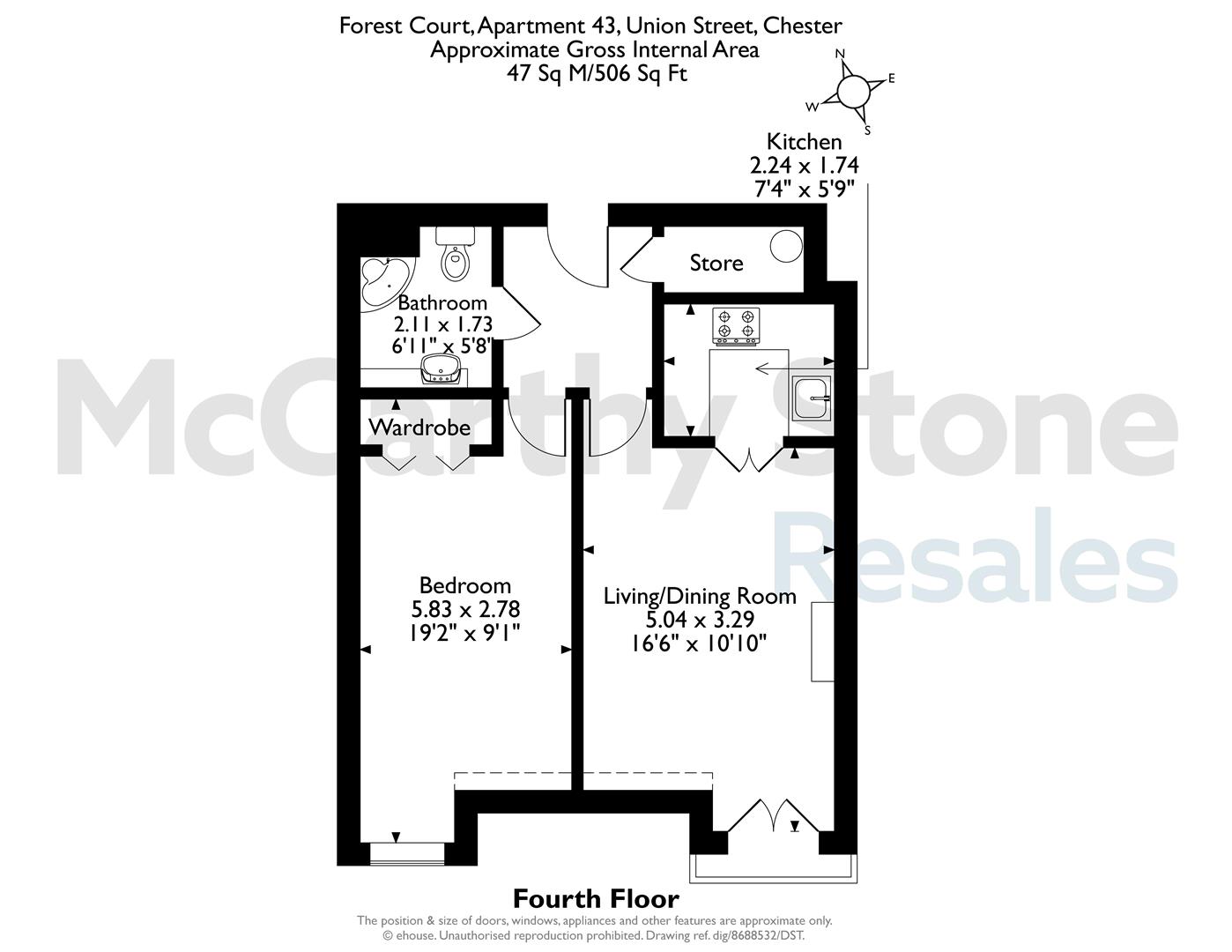 43 Forest Court, Union Street, Chester floorplan