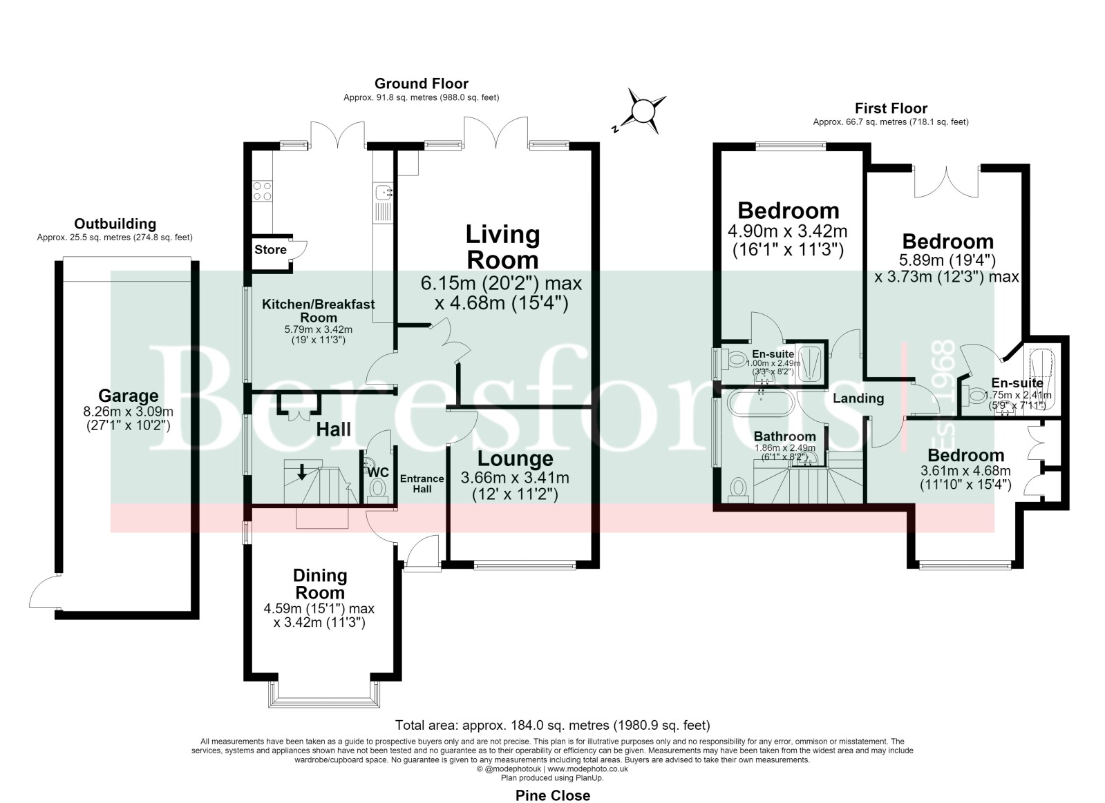 16, Pine Close, Essex floorplan