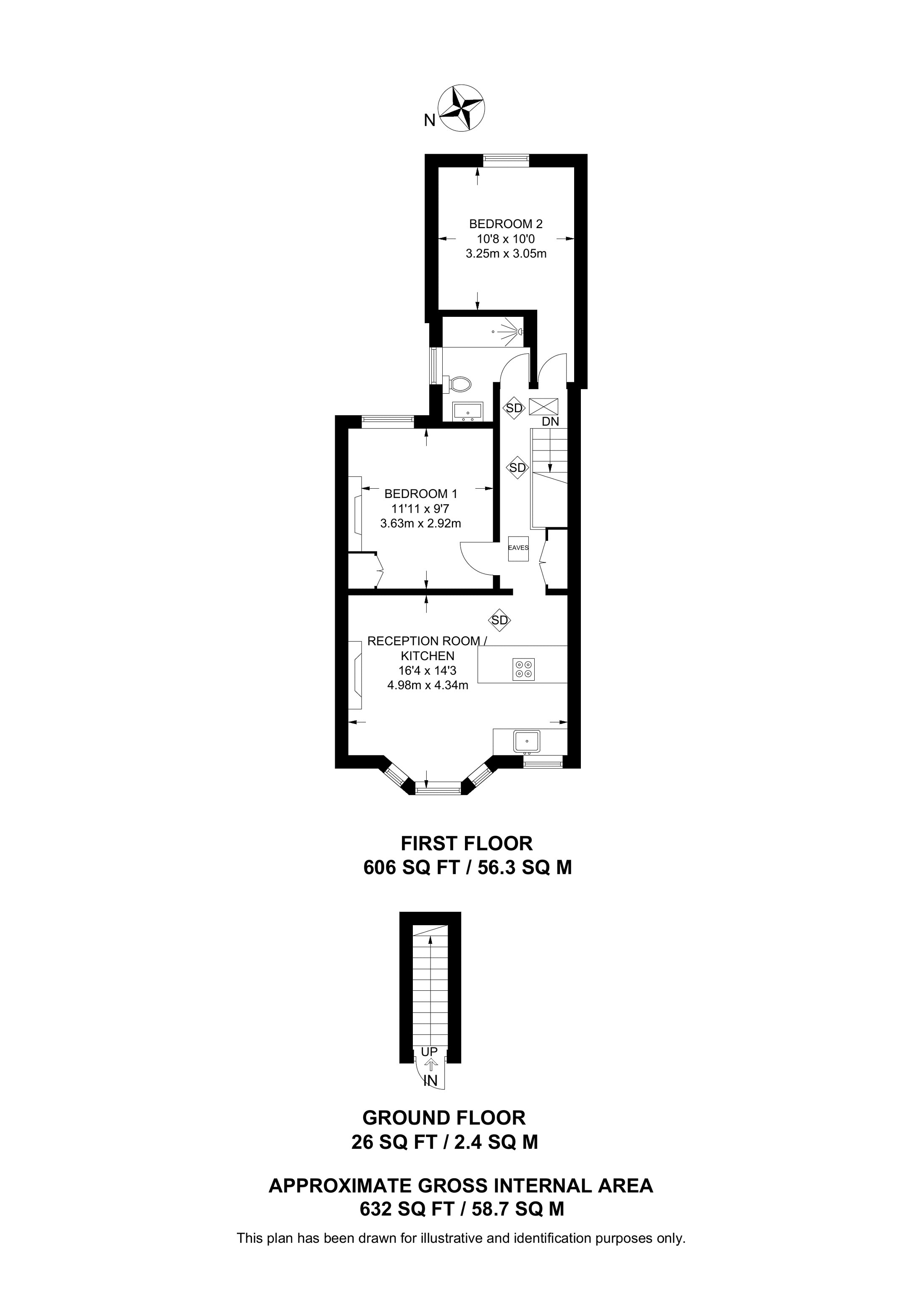 Leathwaite Road, Between The Commons, London SW11, 2 bedroom flat for