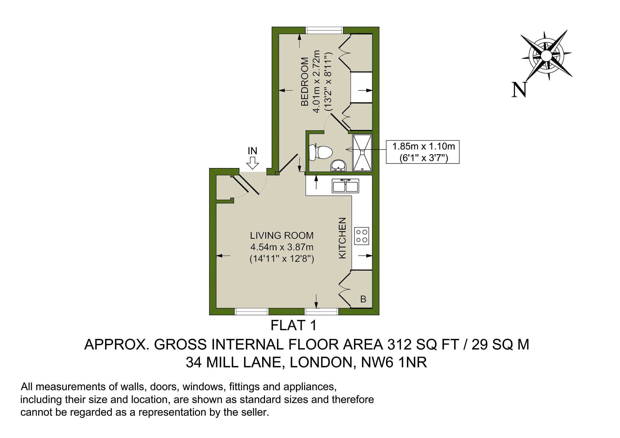 1 Bedrooms Flat to rent in Mill Lane, West Hampstead NW6