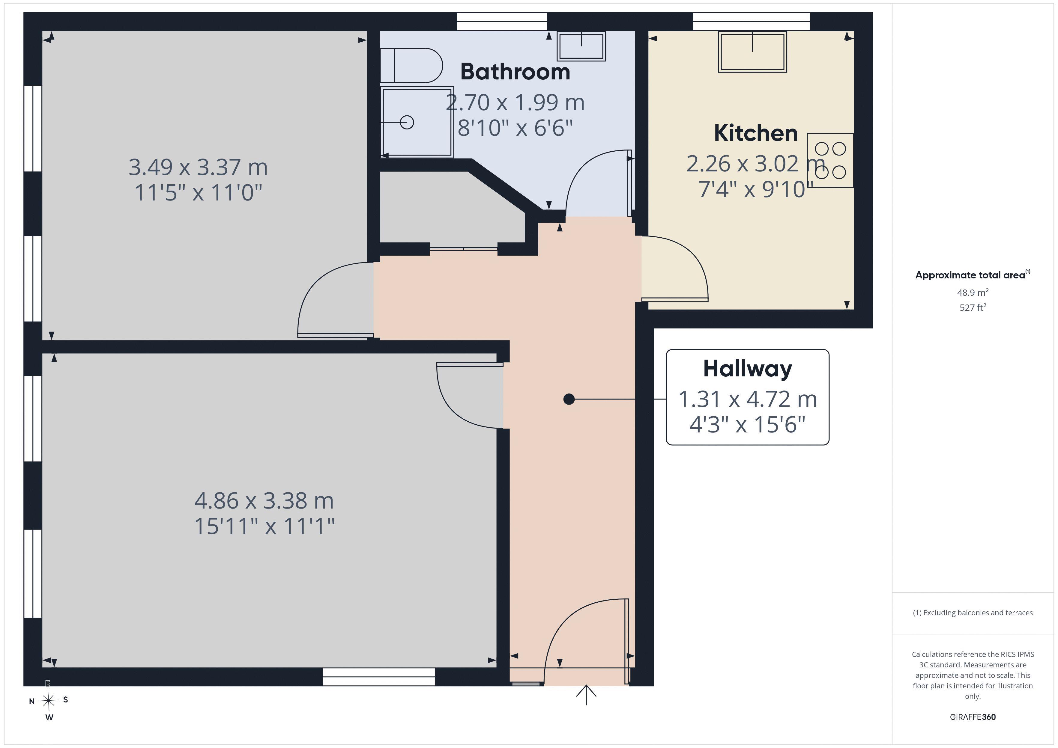 Flat 5,, 22 Westway, Caterham floorplan