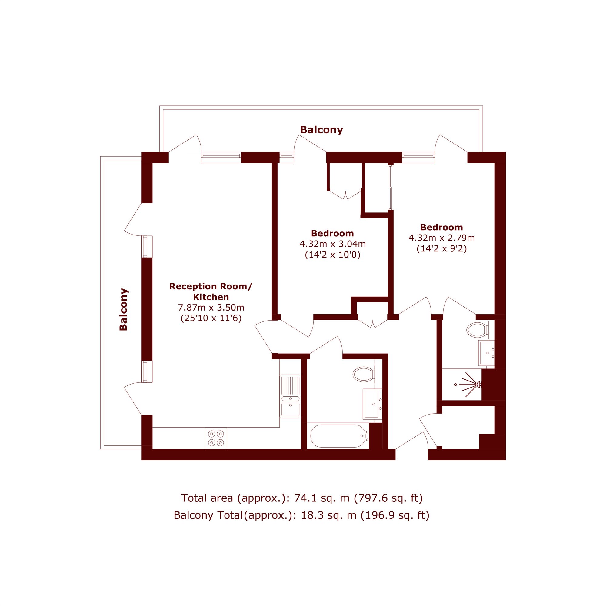 Flat 2, 25, Robsart Street, London floorplan