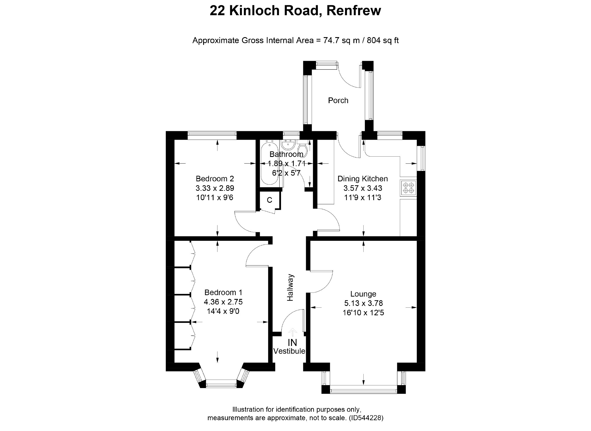 2 Bedrooms Semi-detached bungalow for sale in Kinloch Road, Renfrew PA4