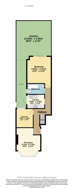 51, Osborne Road, Palmers Green floorplan