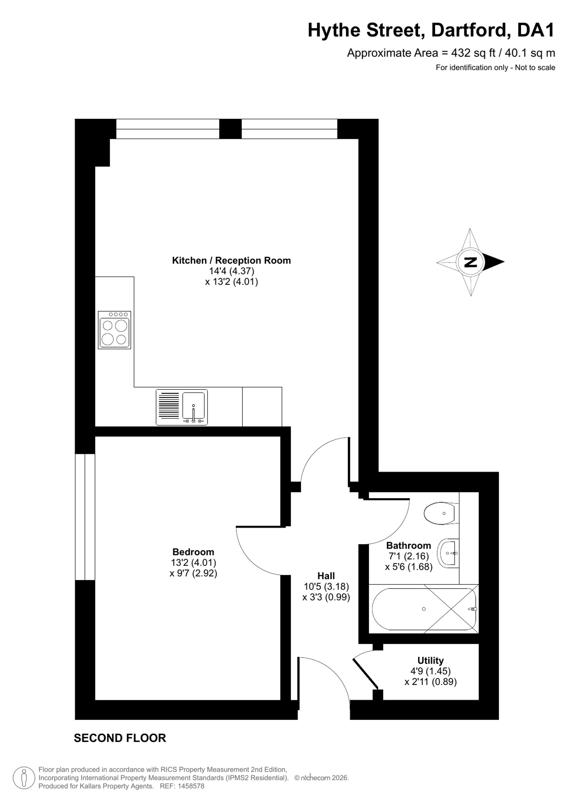 Flat 1 Telegraph House 11-27 Hythe Street, Kent, Kent floorplan