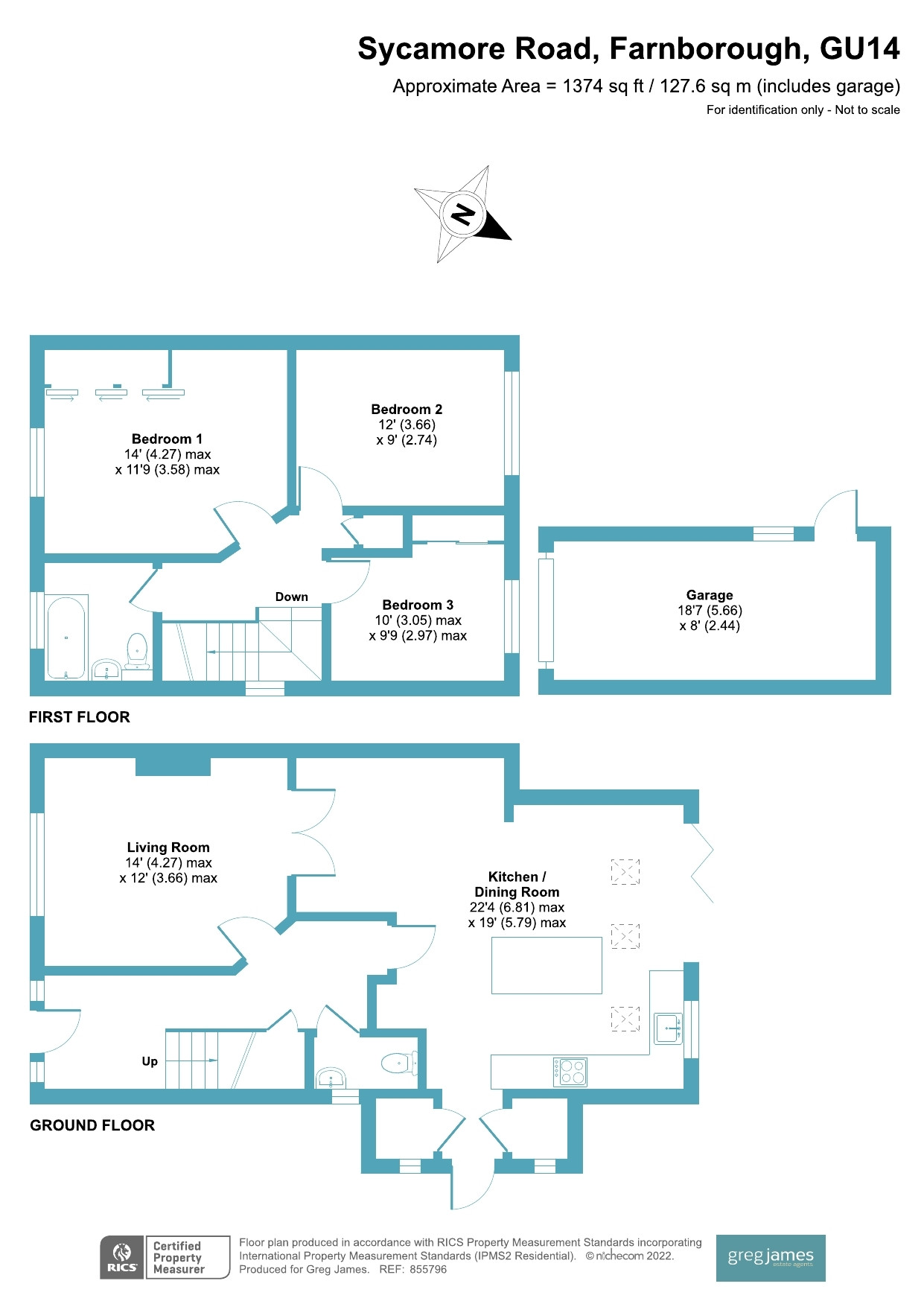 Sycamore Road, Farnborough GU14, 3 bedroom semidetached house for sale