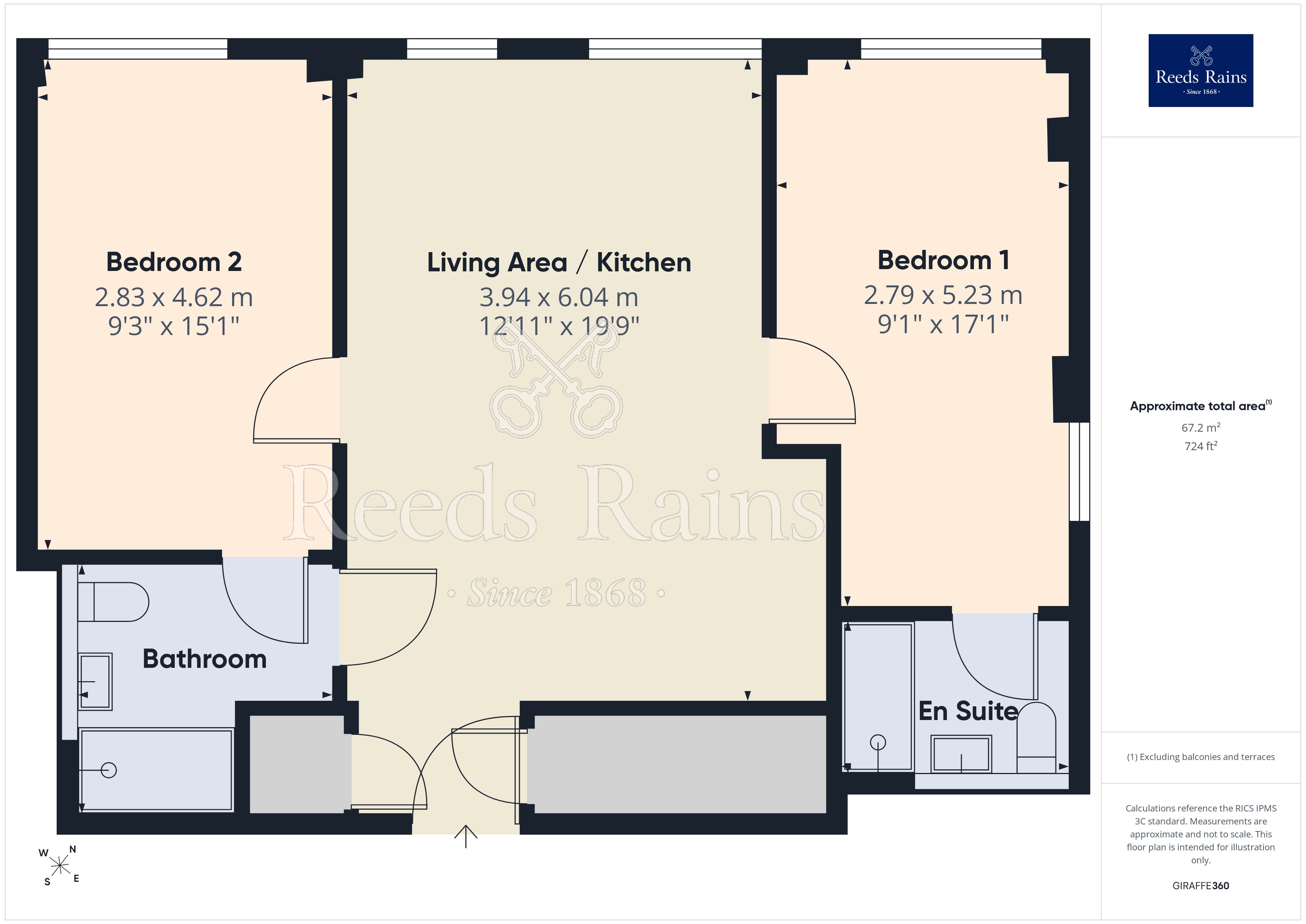 Flat 607, 151, Boundary Lane, Manchester floorplan