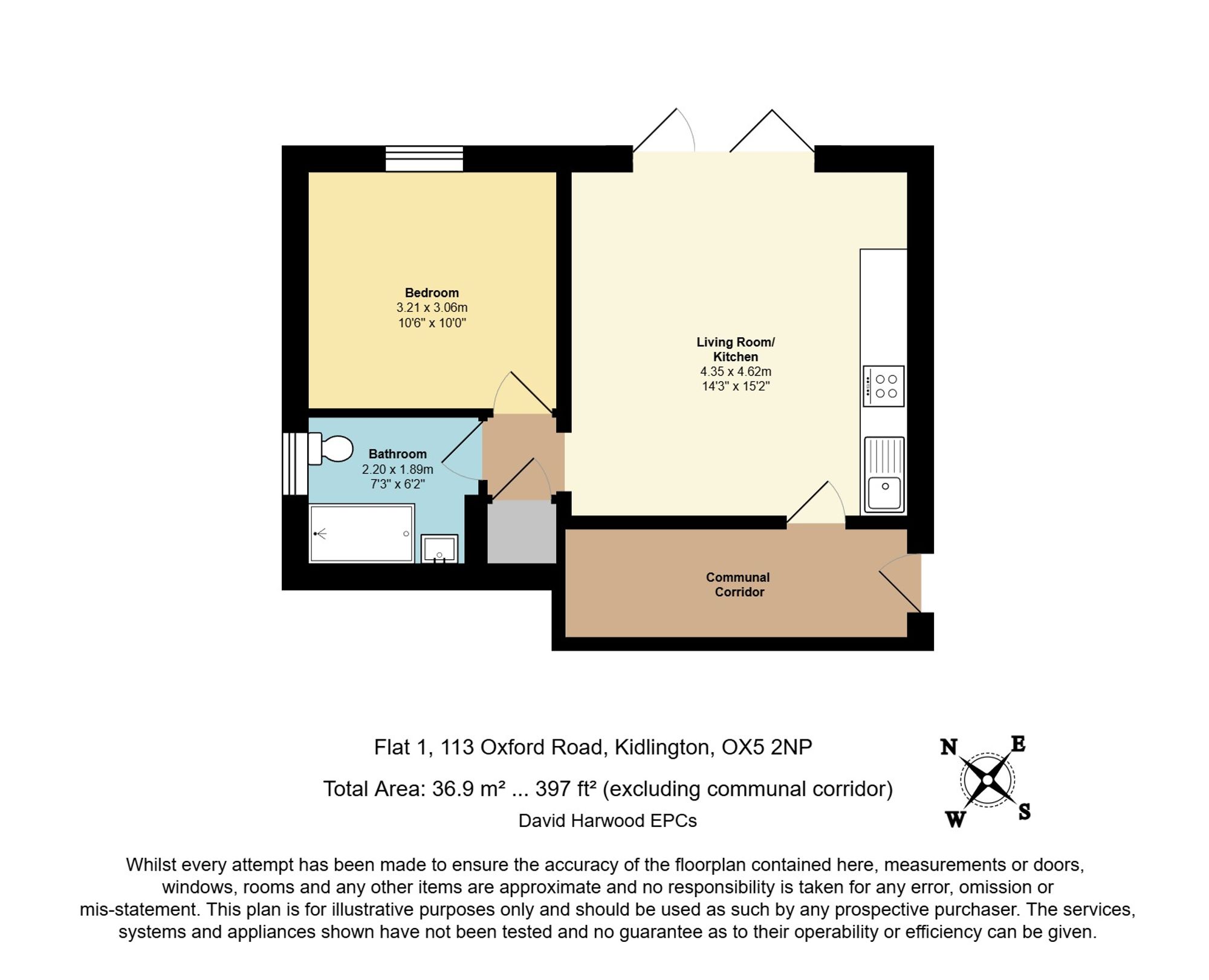Flat 1, 113 Oxford Road, Kidlington floorplan