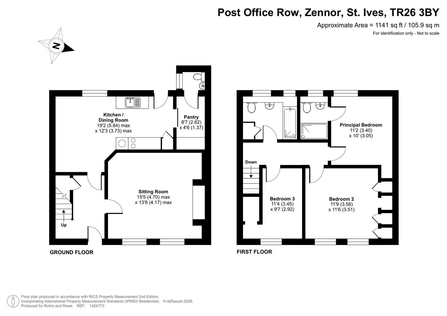 Mauds Cottage, 2 Post Office Row, St. Ives floorplan