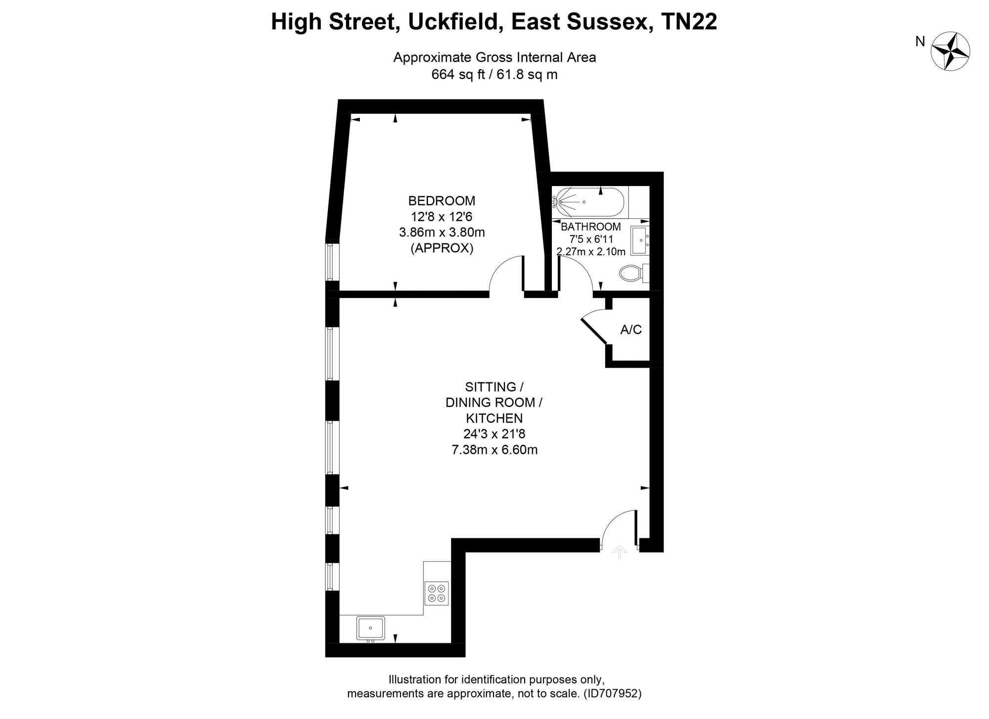 Flat 1, Bell Walk House Bell Walk, Uckfield floorplan