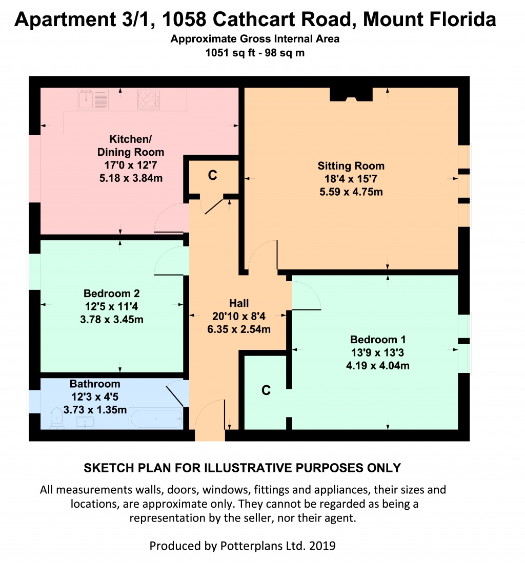 2 Bedrooms Flat for sale in 3/1, 1058 Cathcart Road, Mount Florida G42