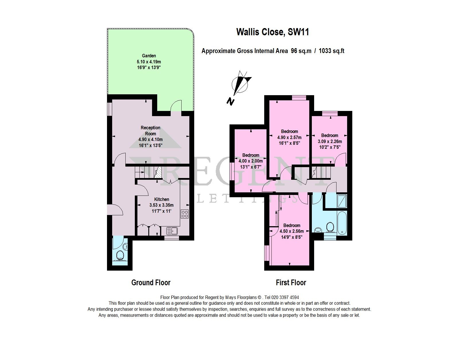 4 Bedrooms Flat to rent in Wallis Close, London SW11