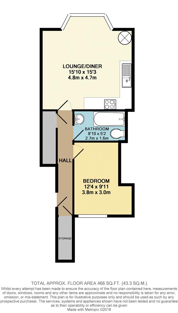 Flat 1, 64 Castle Walk, Reigate floorplan