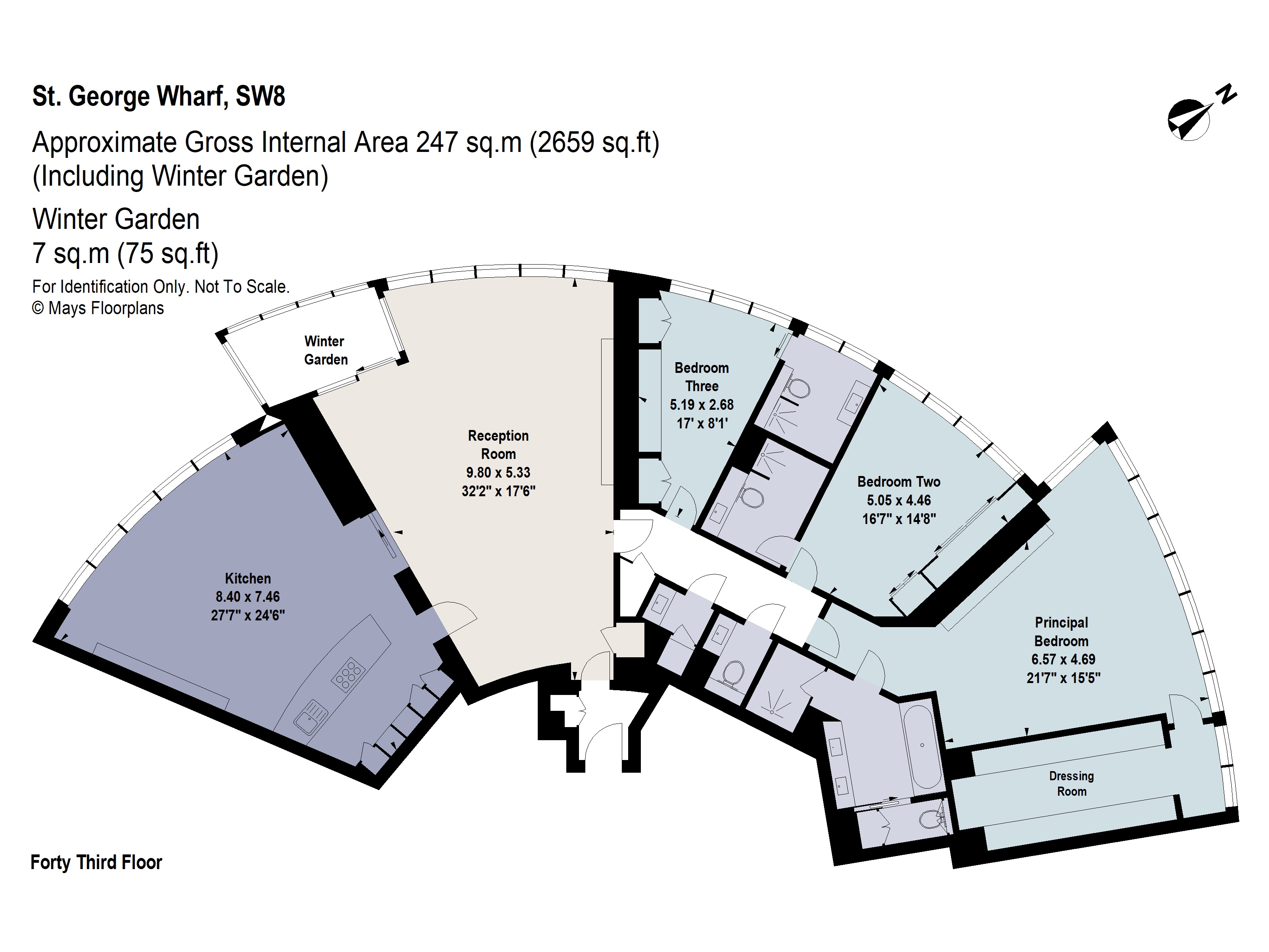 Apartment 5, 1, St. George Wharf, London floorplan