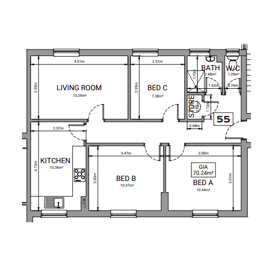 Pearson Square Doctor's Block, Pearson Square, Ipswich floorplan