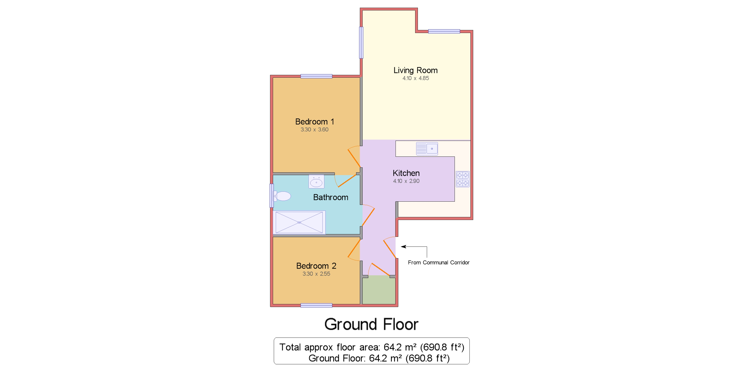 Apartment 1, Navigation Court, Lincoln floorplan