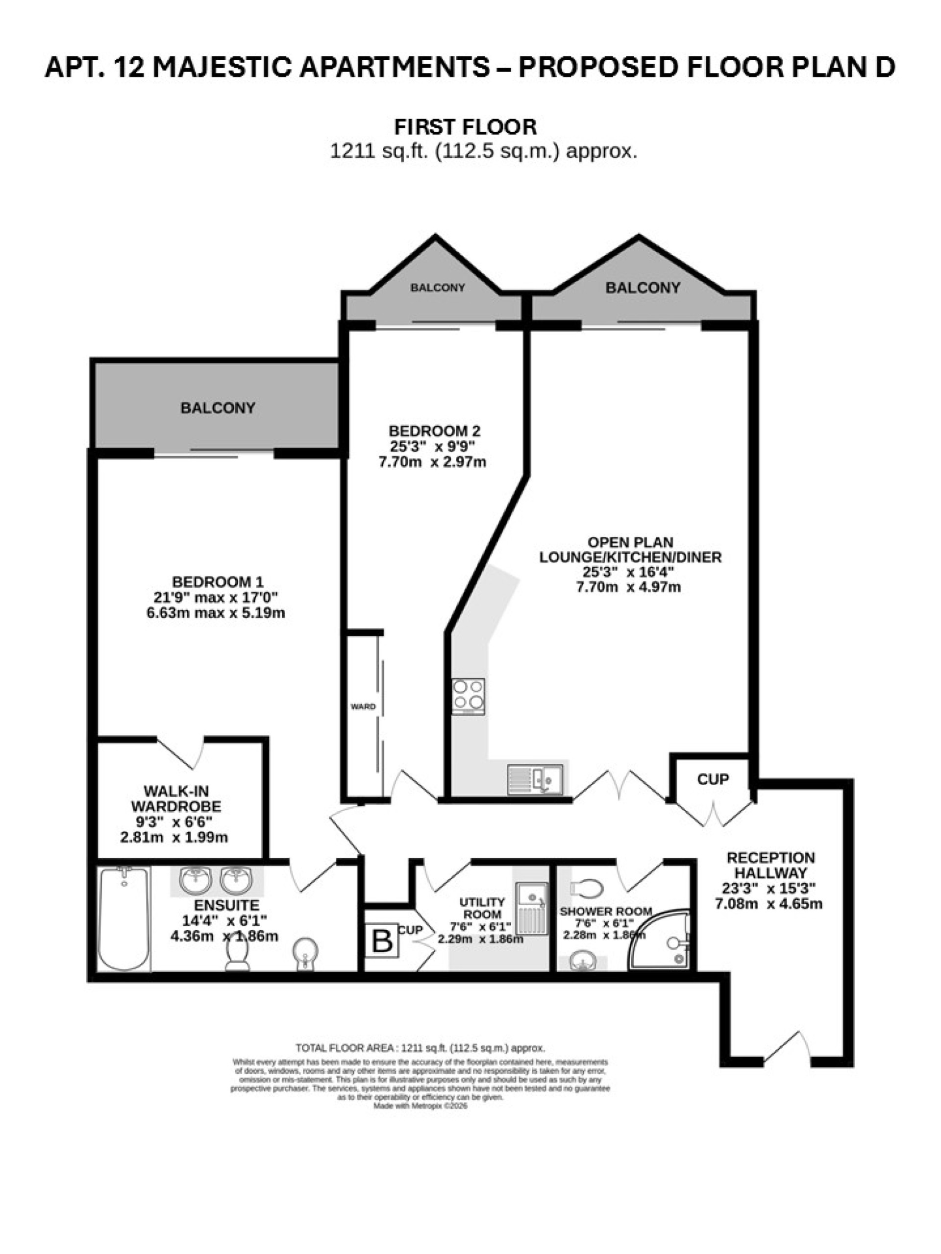 Apt. 12 Majestic Apartments,King Edward Road, Onchan floorplan