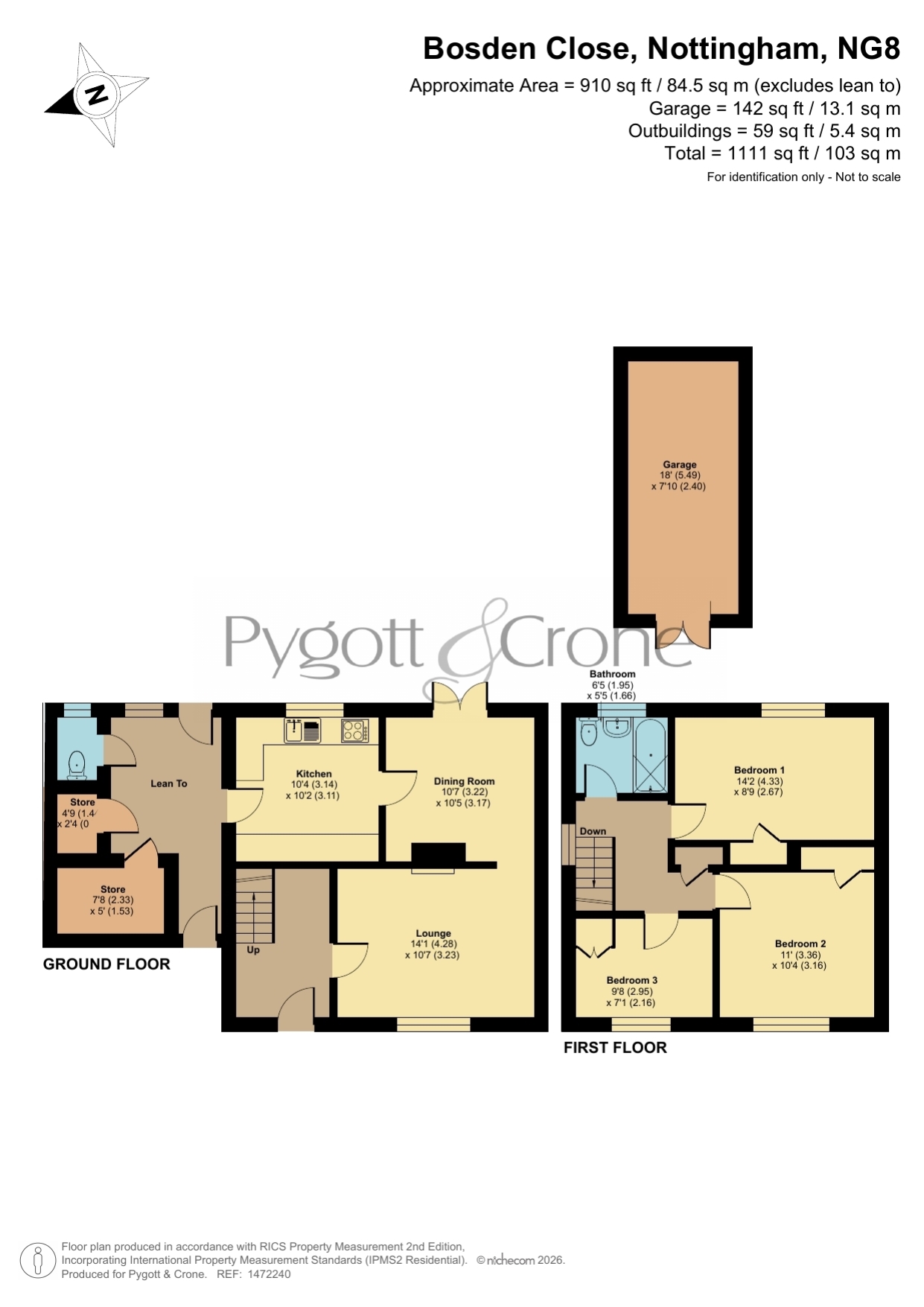 16, Bosden Close, Nottingham floorplan