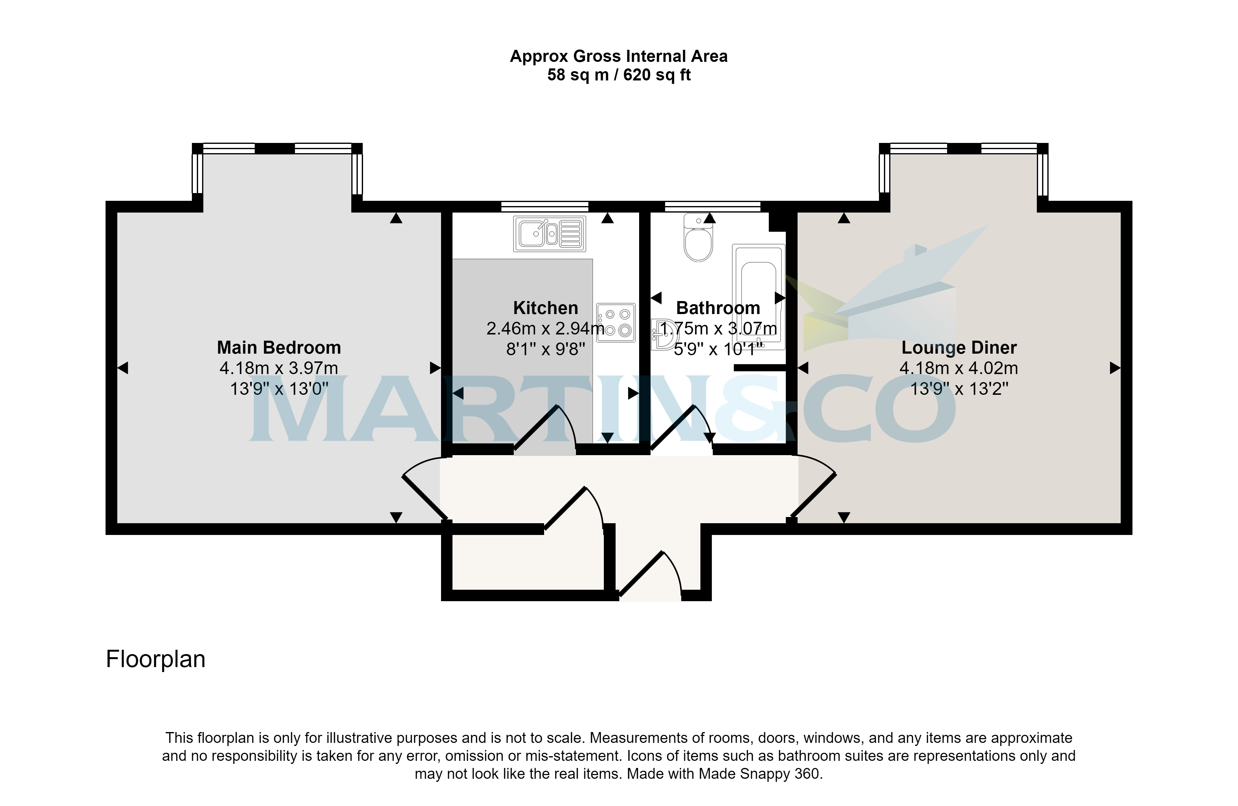 Flat 4 Ireland Court, 19, Dering Road, Ashford floorplan