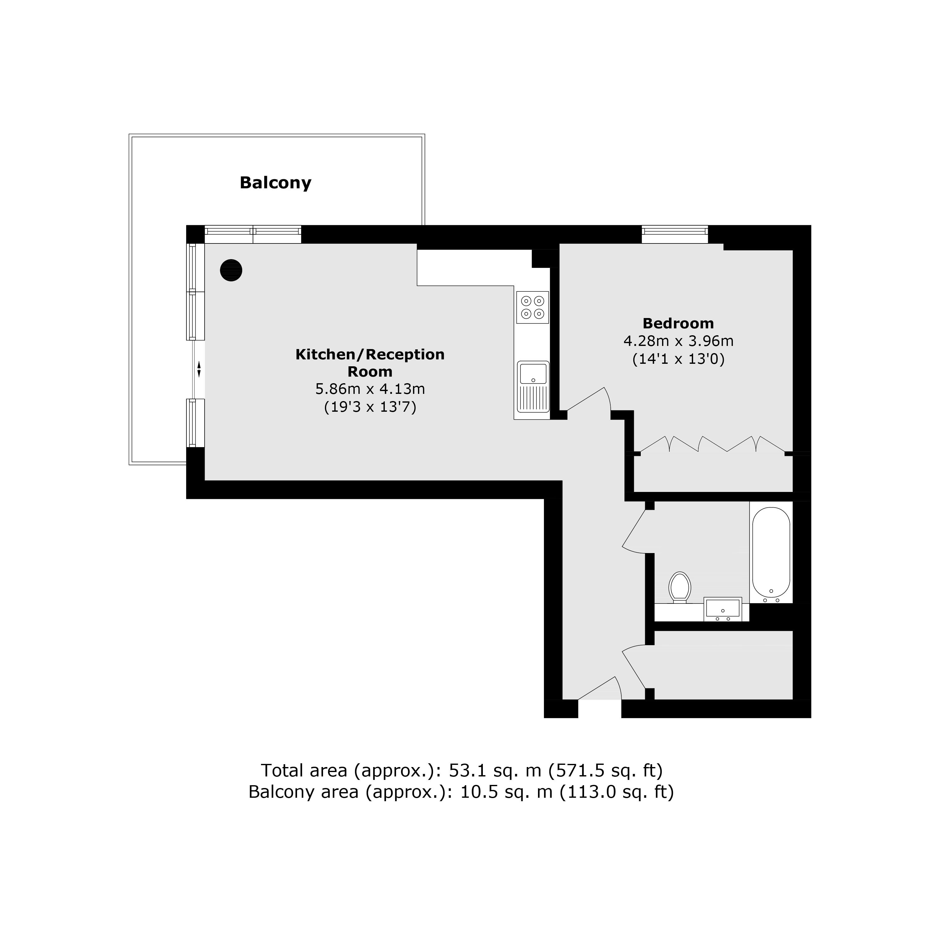 Flat 401, Patterson Tower, 301, Kidbrooke Park Road, London floorplan