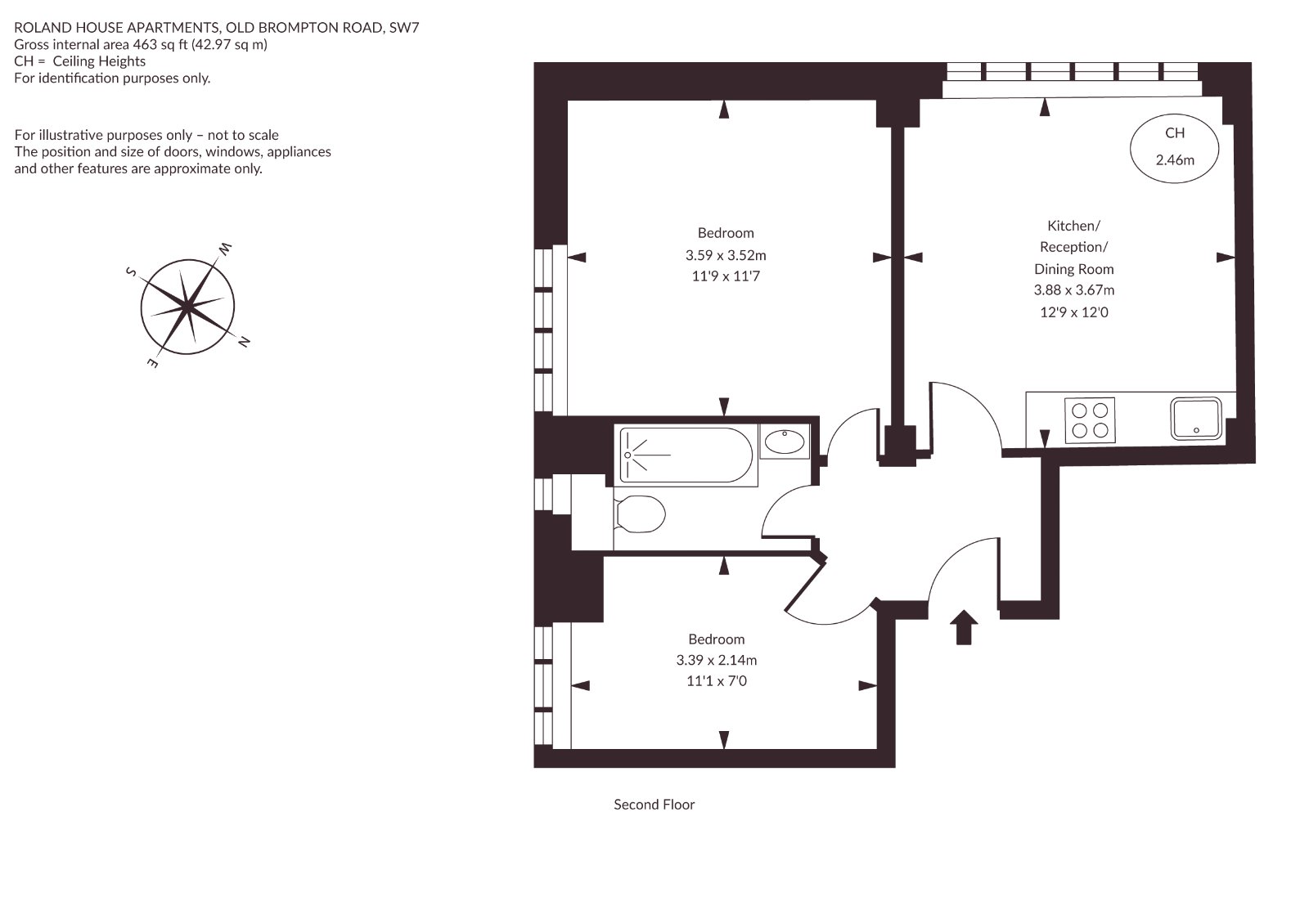 Flat 209 Roland House,, Roland Gardens, London floorplan