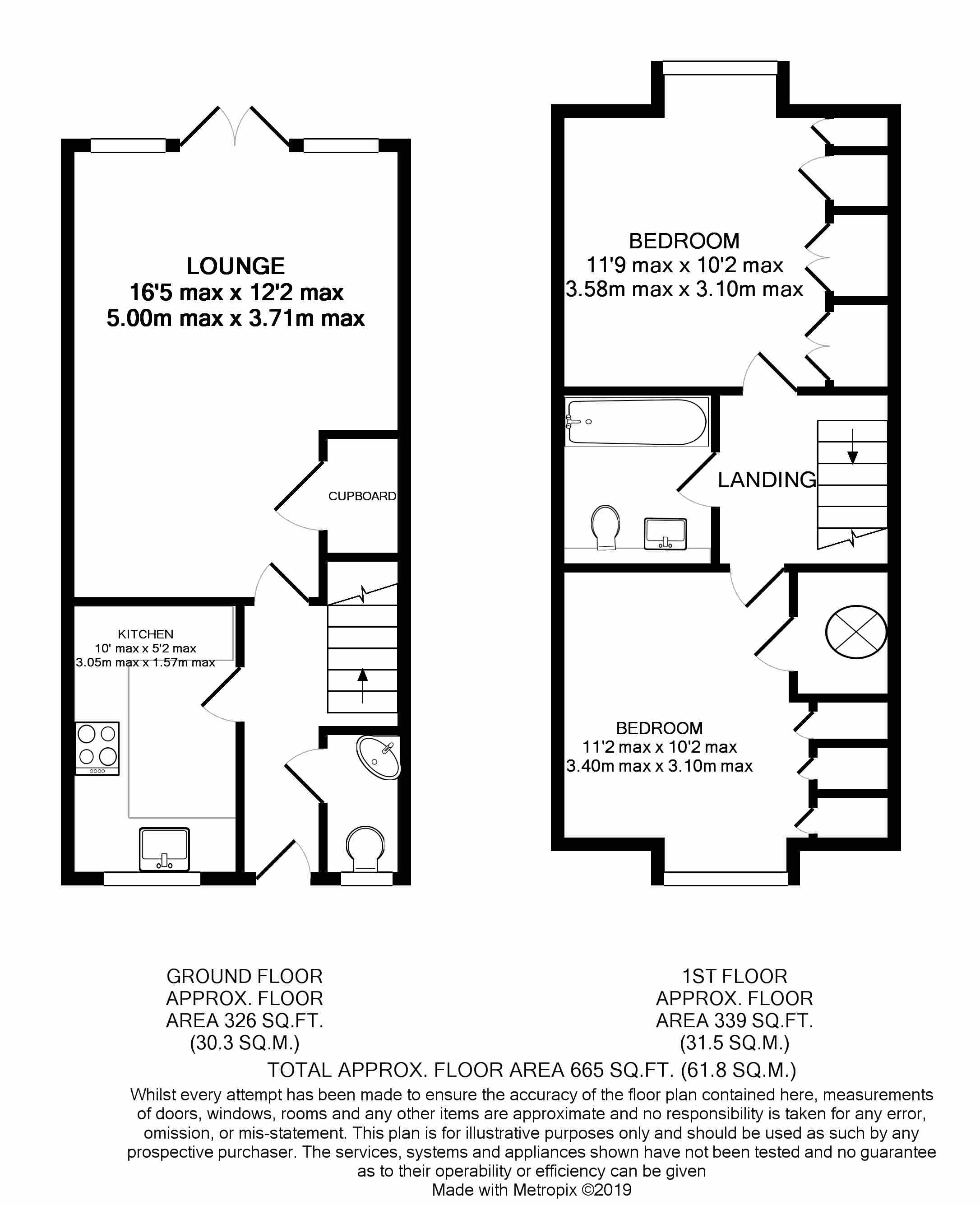 2 Bedrooms Terraced house for sale in Woodside, New Haw, Surrey KT15