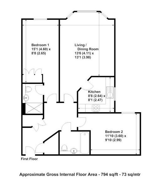 2 Bedrooms Flat to rent in Ashley Road, Walton-On-Thames KT12