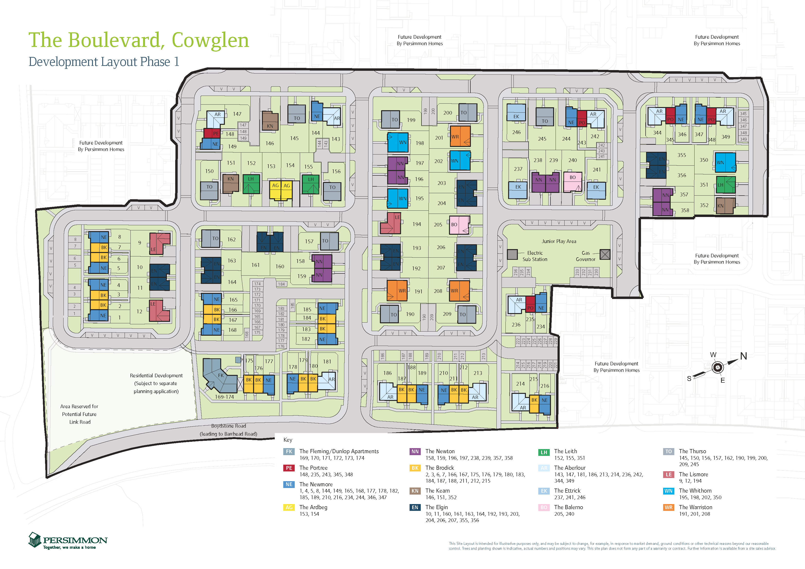 "The Brodick" at Boydstone Path, Glasgow G43, 3 bedroom terraced house