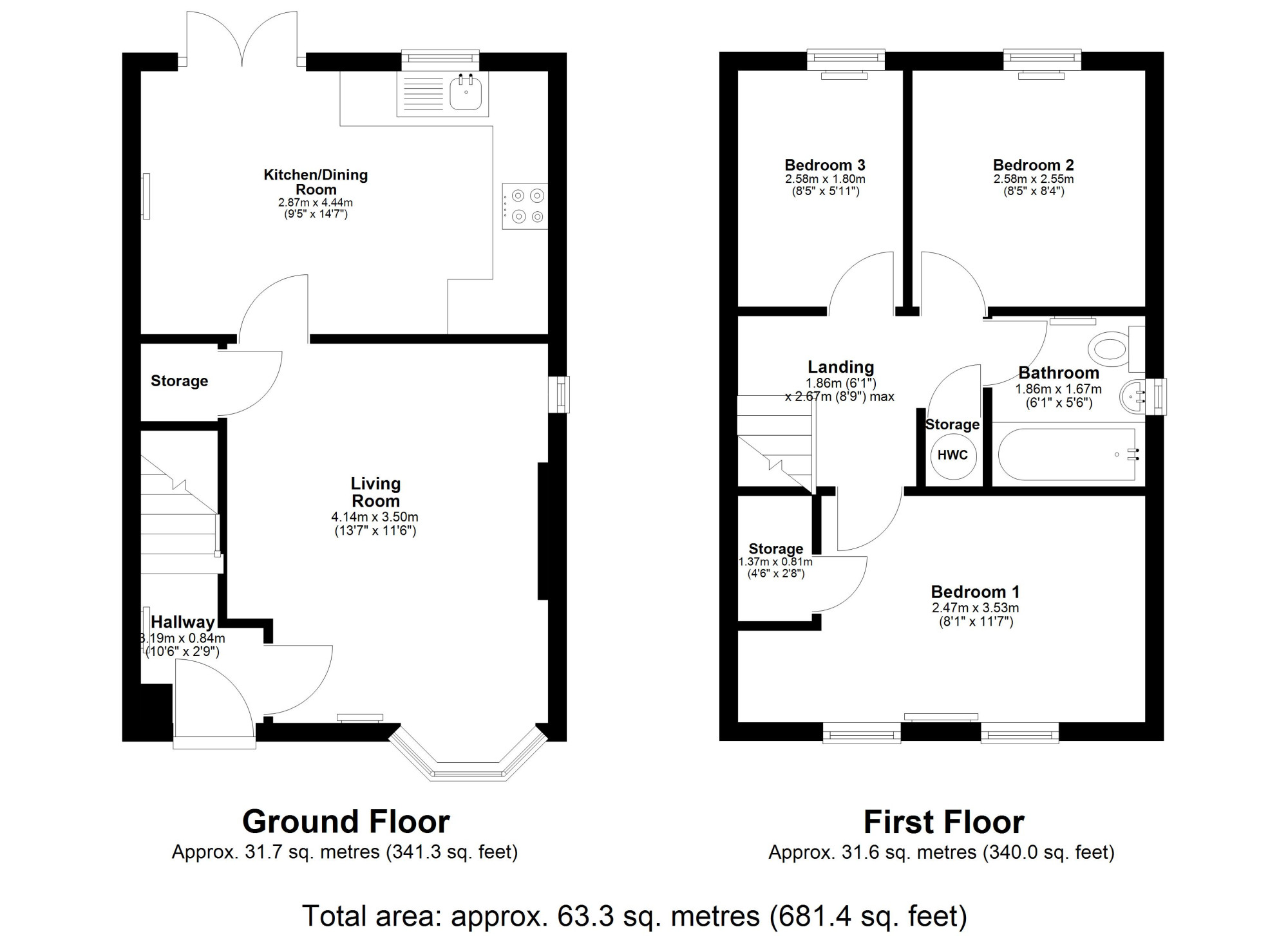 1, Cowling Street, Salford floorplan