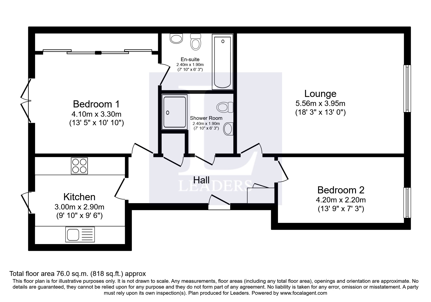 Flat 2, 51, Wilbury Avenue, East Sussex floorplan