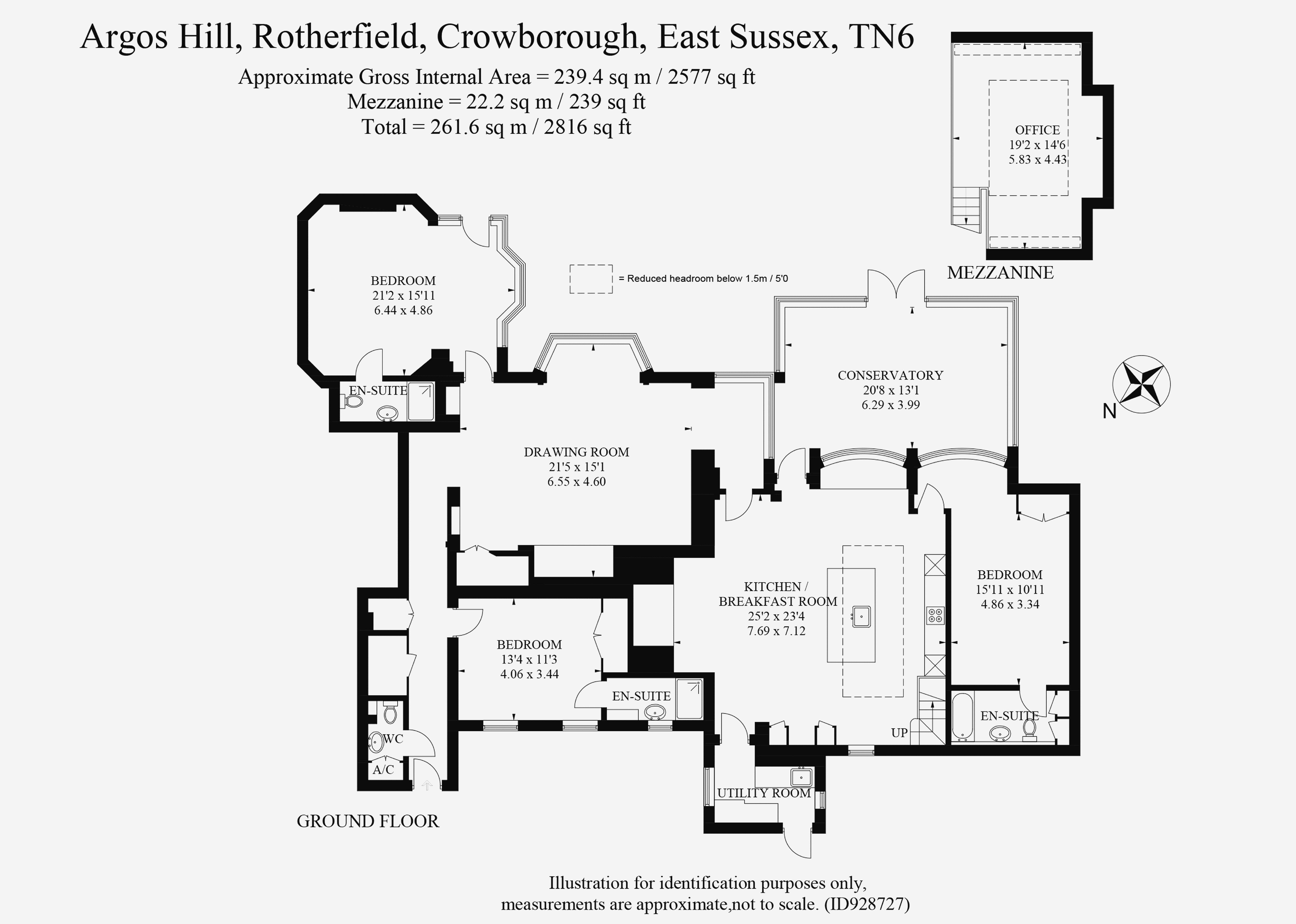 Argos Hill, Rotherfield, Crowborough TN6, 3 bedroom flat for sale