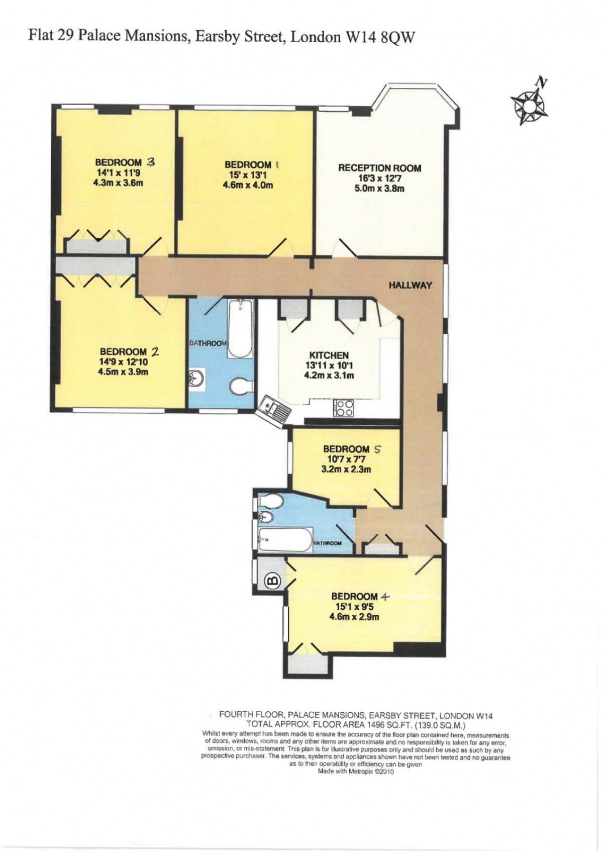 Flat 28, Palace Mansions, Earsby Street, London floorplan