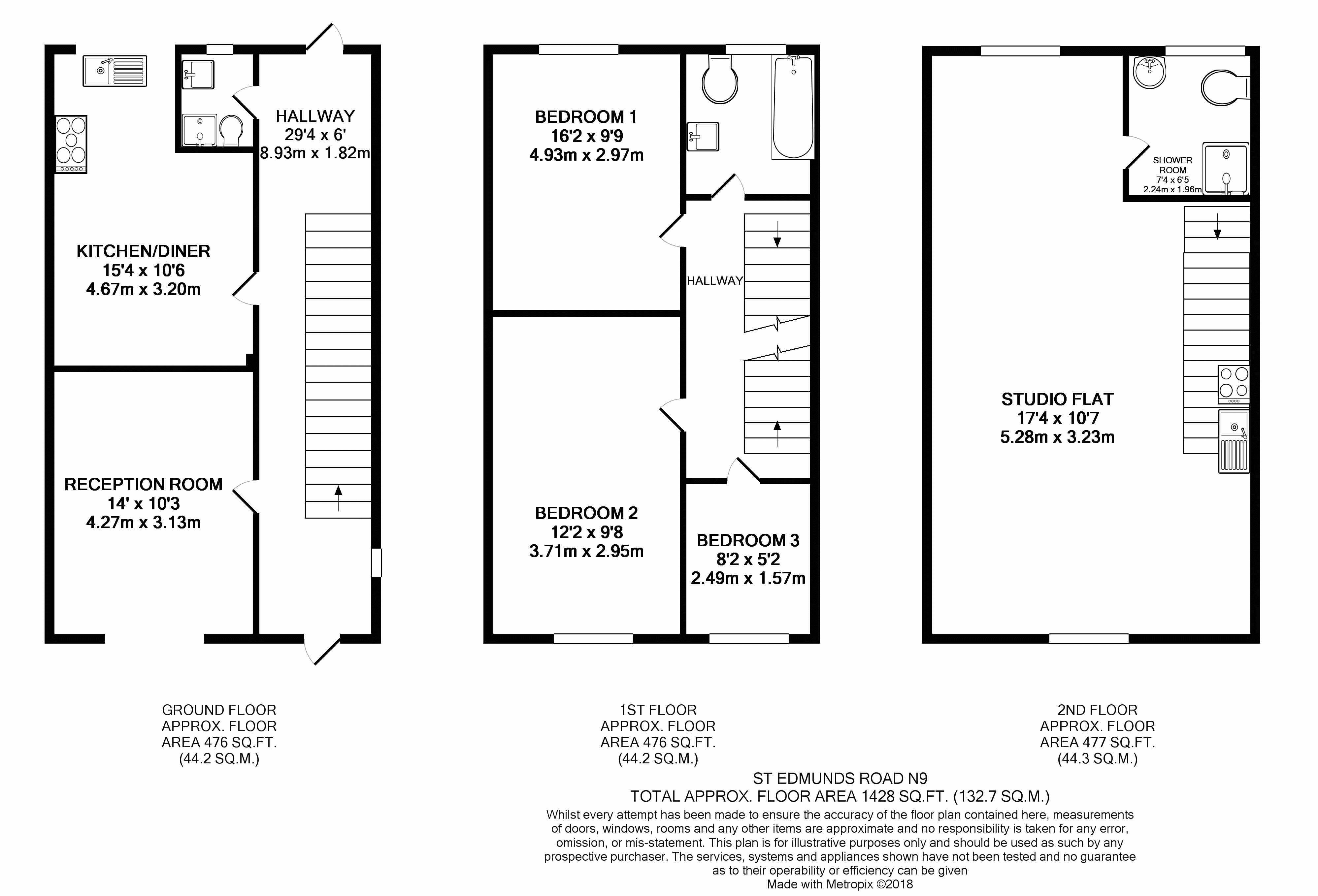 126, St Edmunds Road, London floorplan