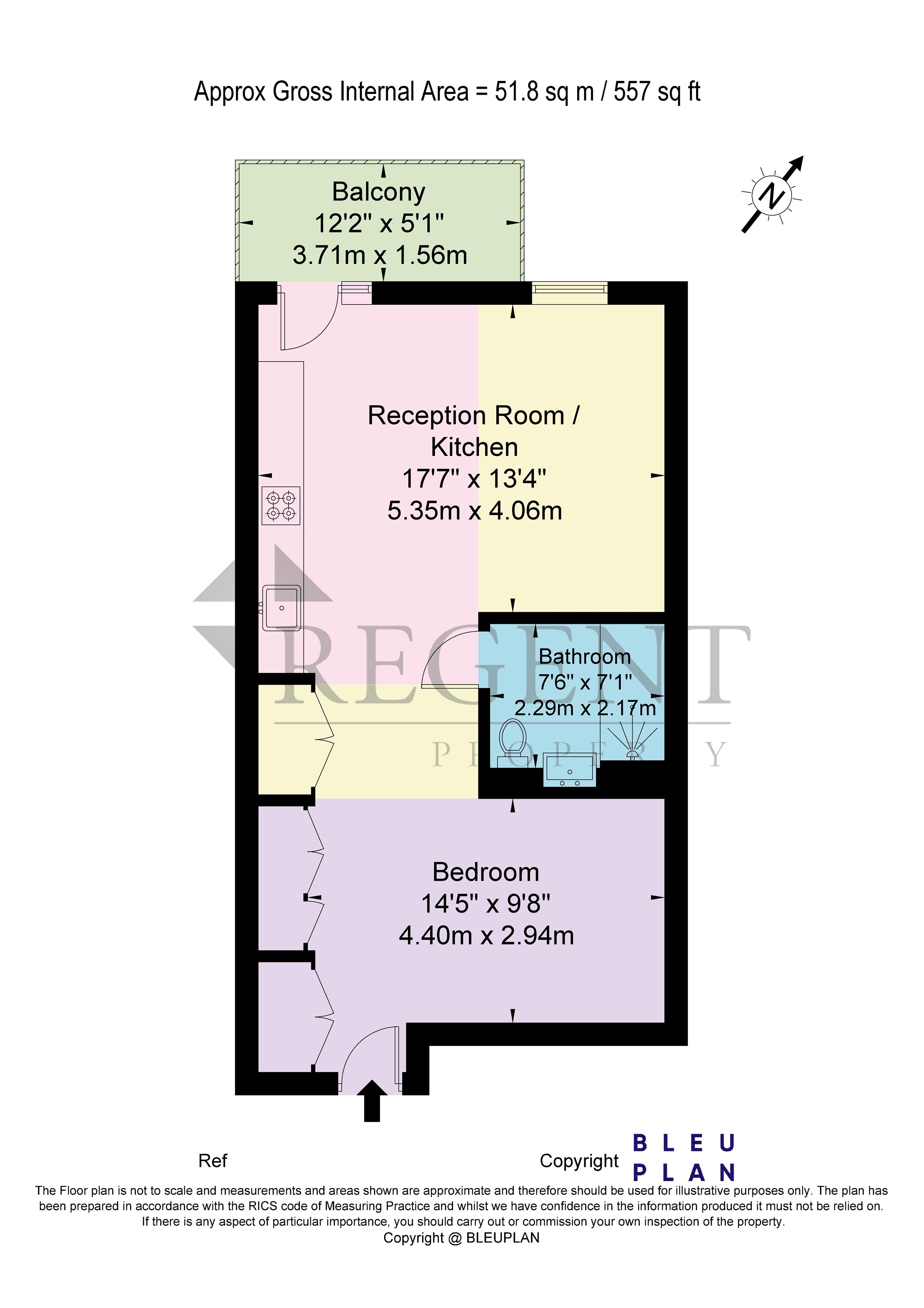 Apartment, 506, Botanist House, London floorplan