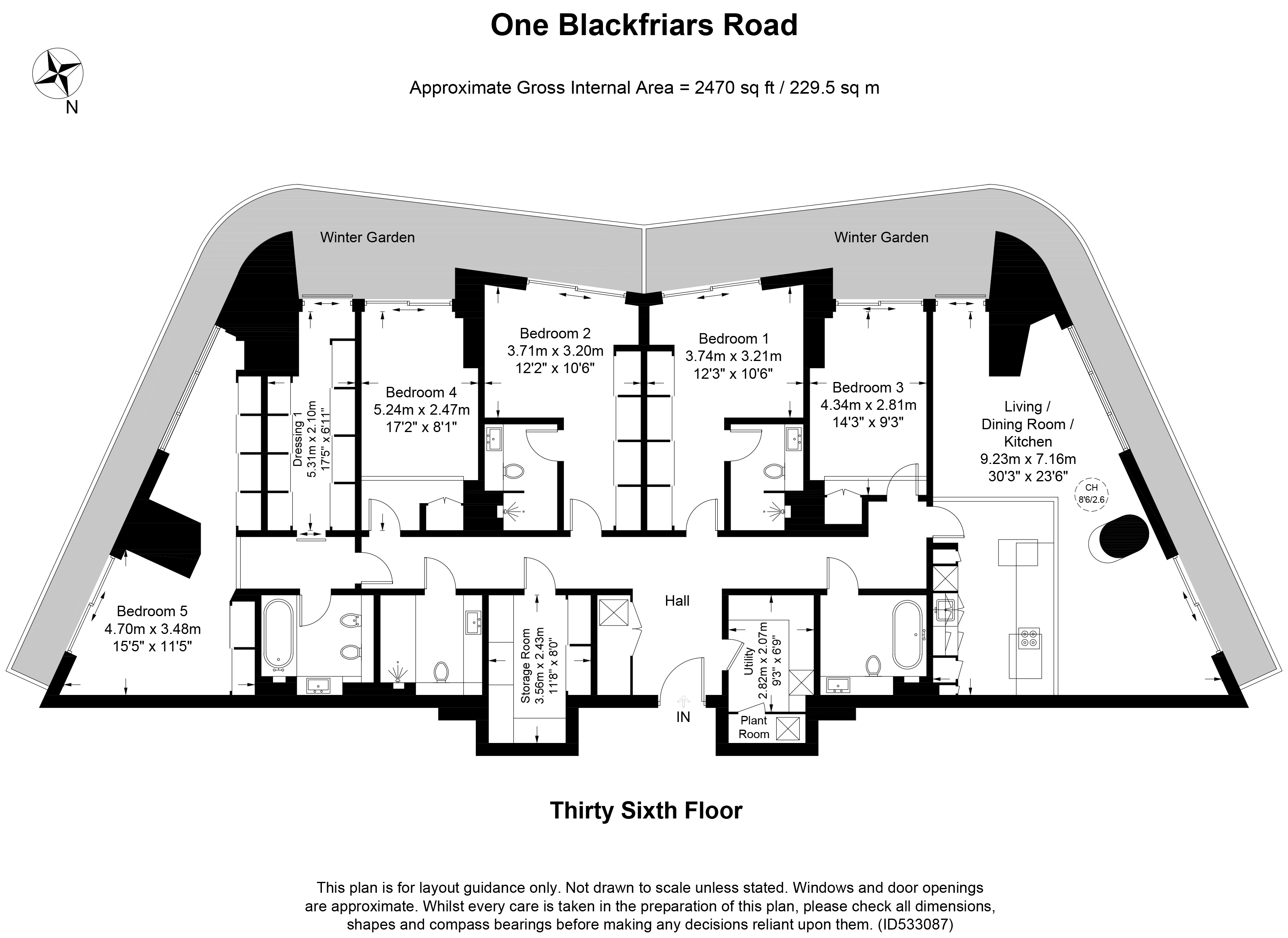 5 Bedrooms Flat to rent in One Blackfriars, London SE1