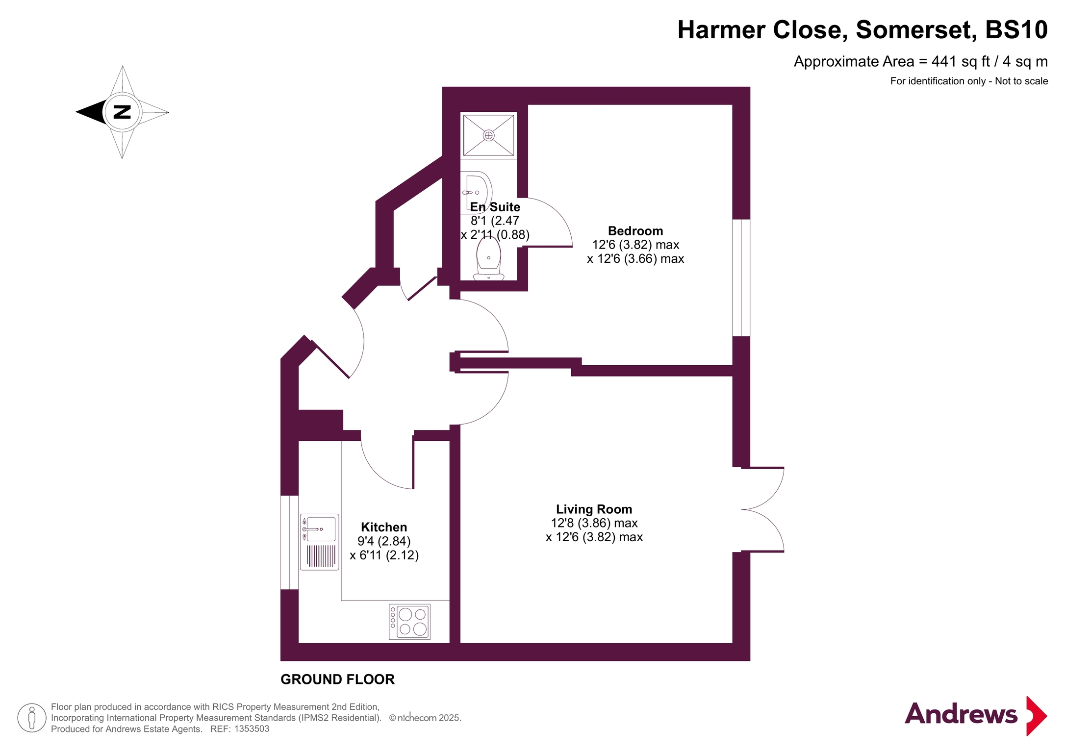 Flat 1, Brook View, 16, Harmer Close, Somerset floorplan