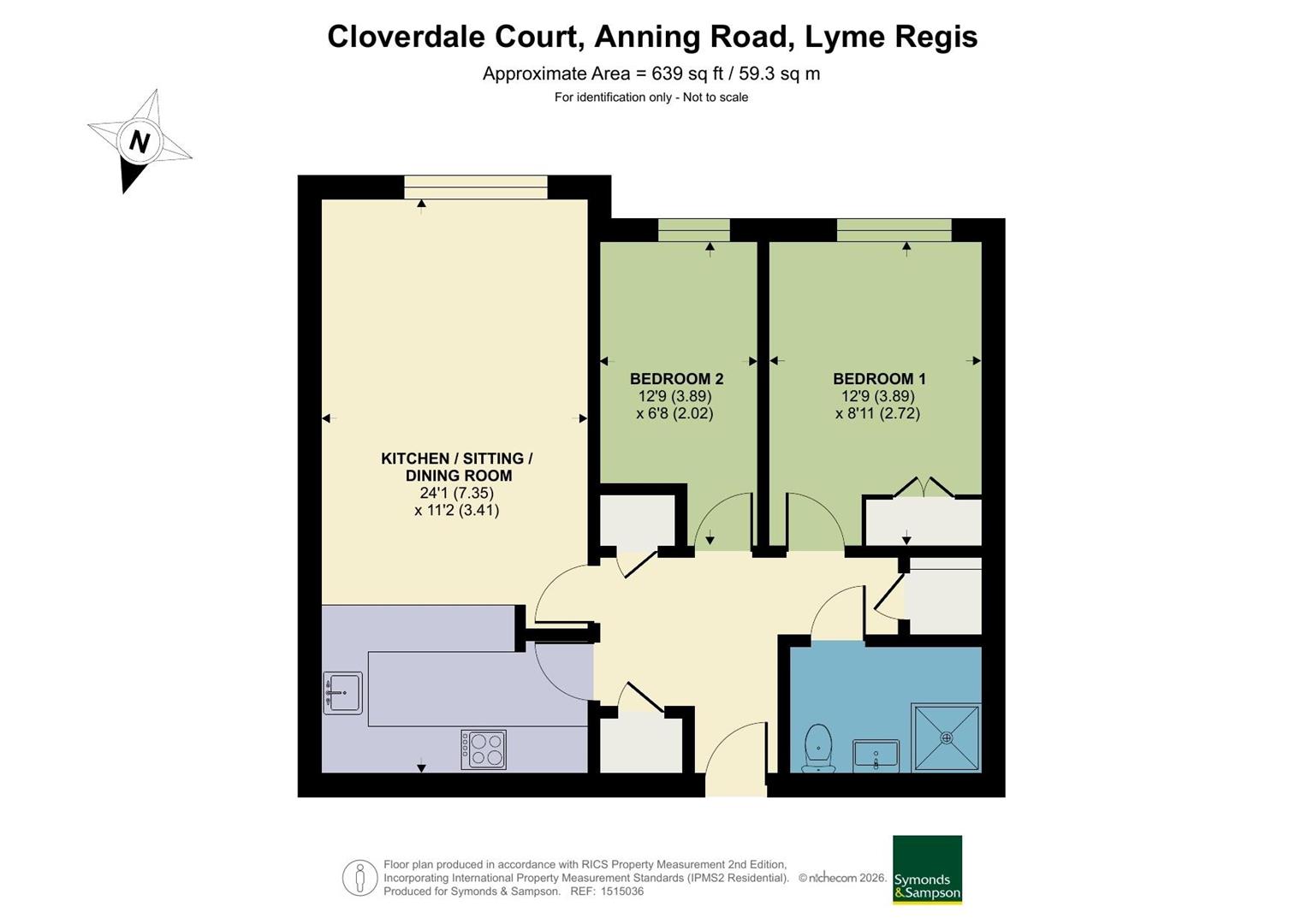 Flat 43, Cloverdale Court, Lyme Regis floorplan