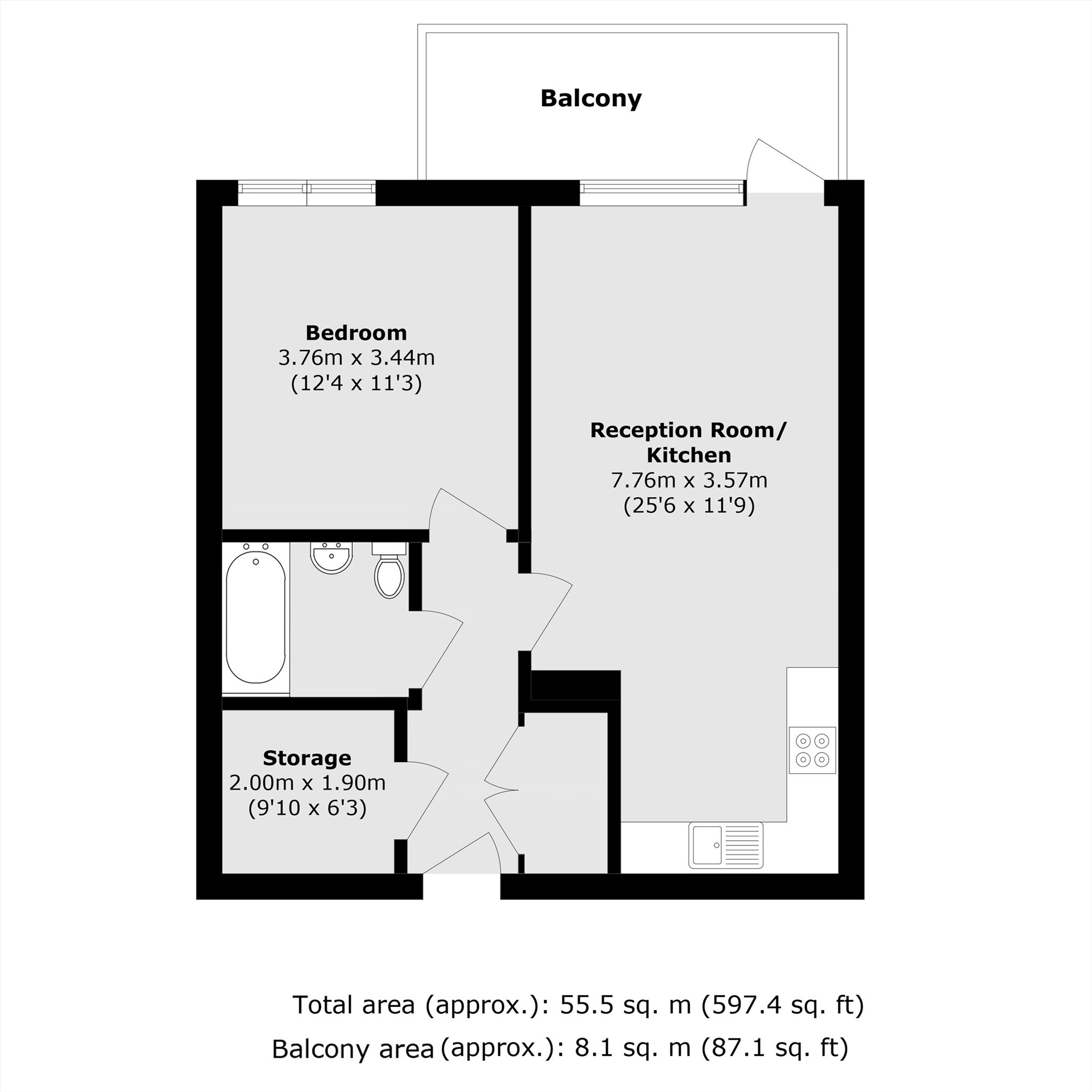 Flat 128, Willowbrook House, Coster Avenue, London floorplan