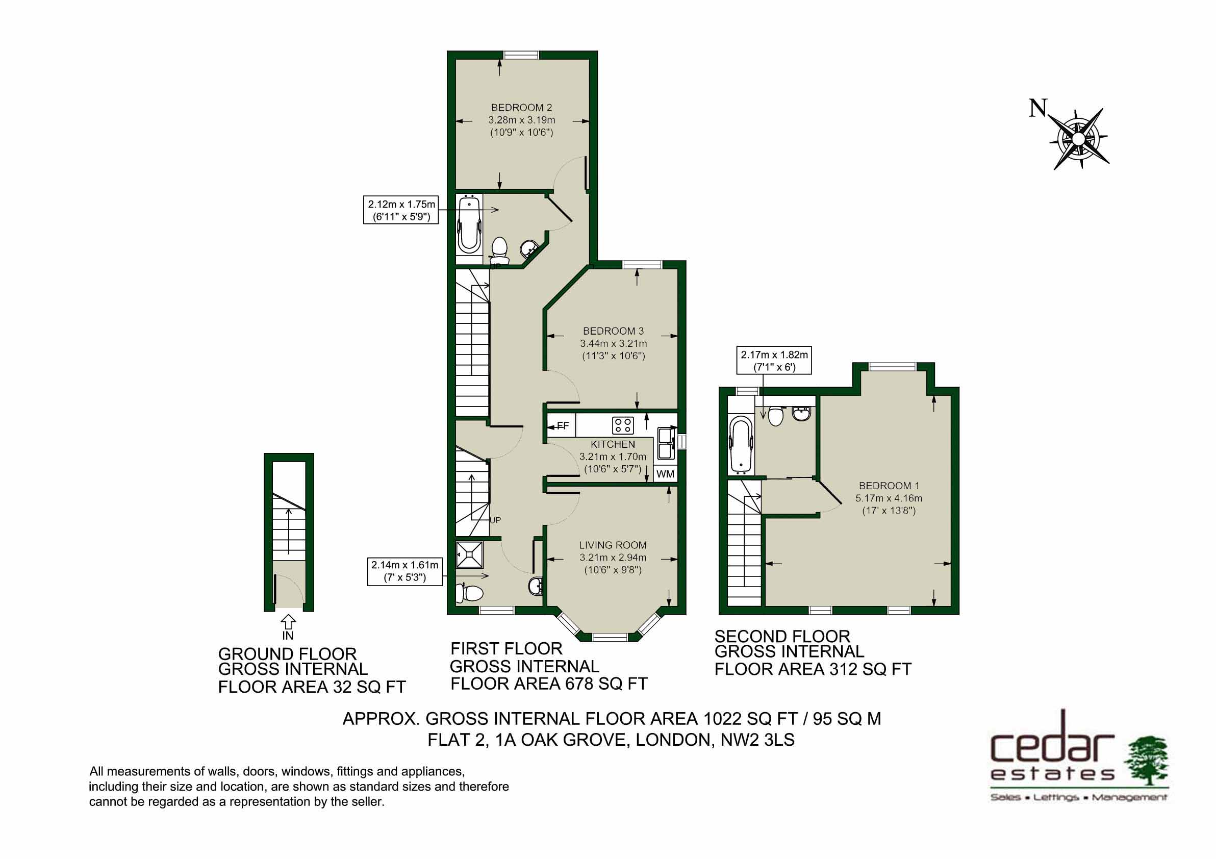 Flat 2 1a, Oak Grove, London floorplan