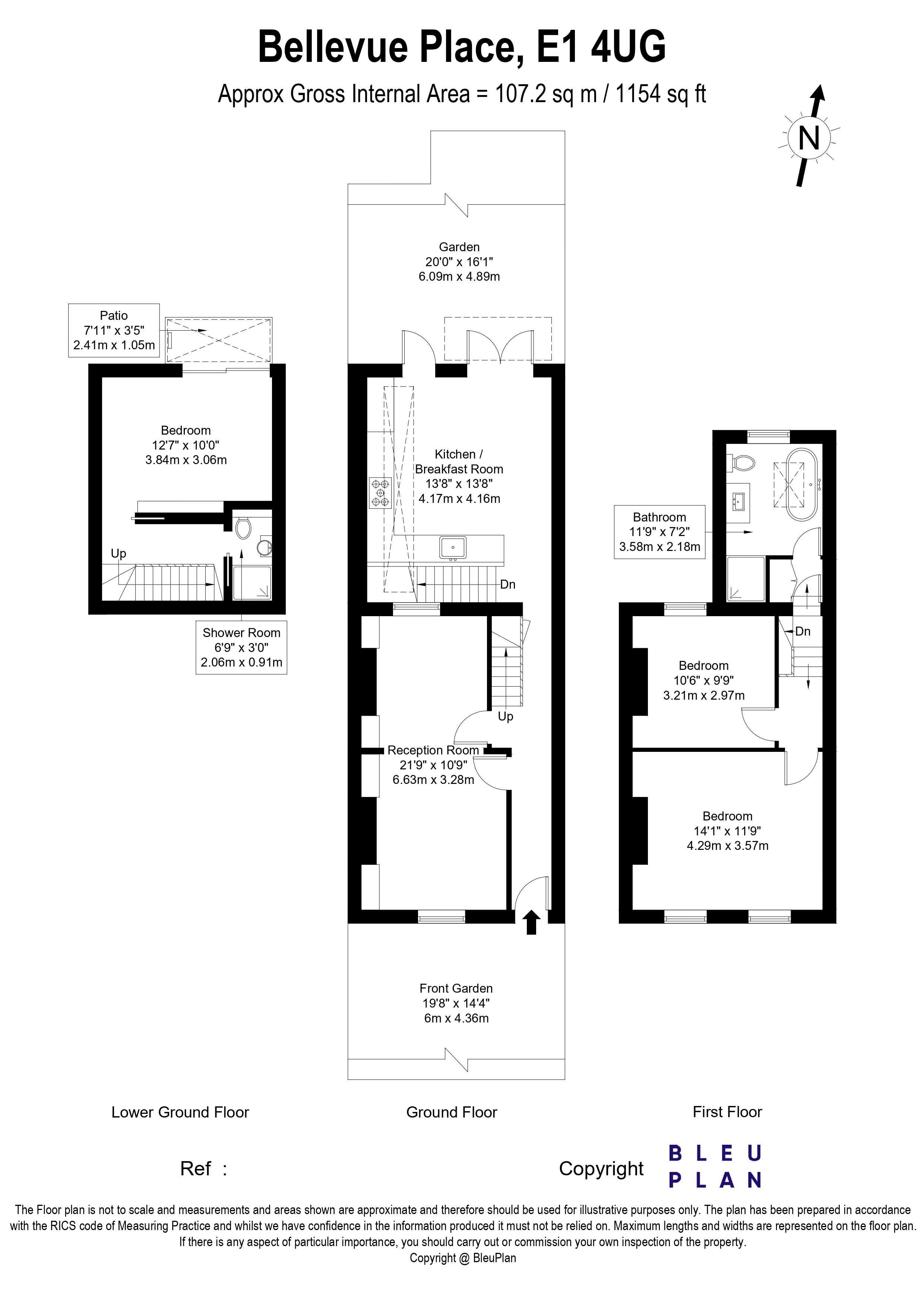6 Bellevue Place, London floorplan