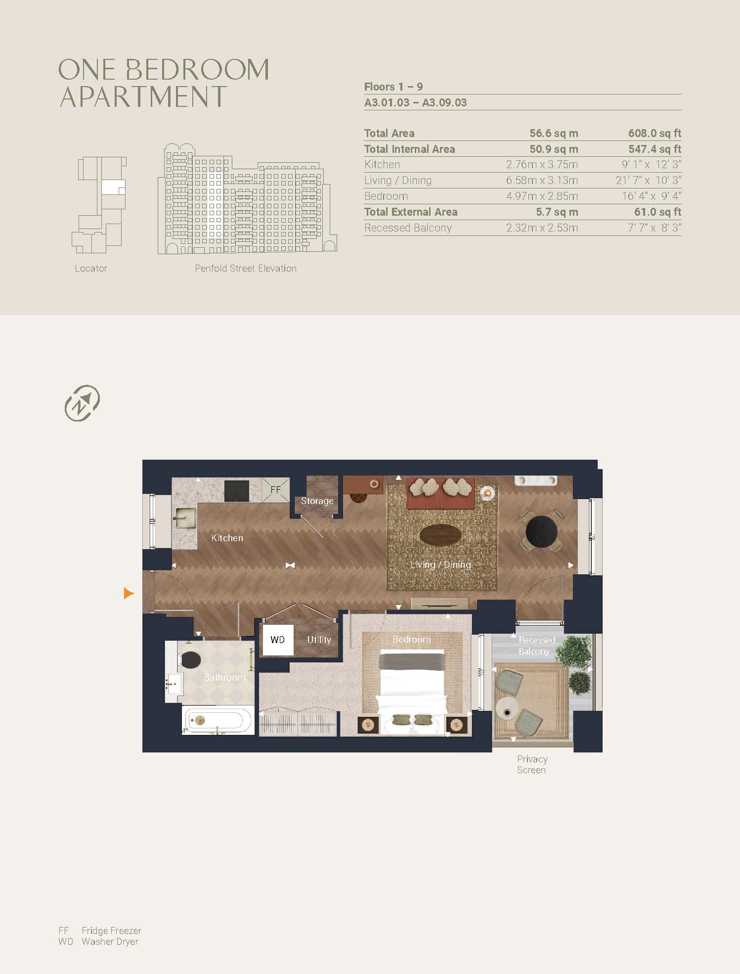 A3.01.03 The Eliot,, The Broadley, Marylebone floorplan