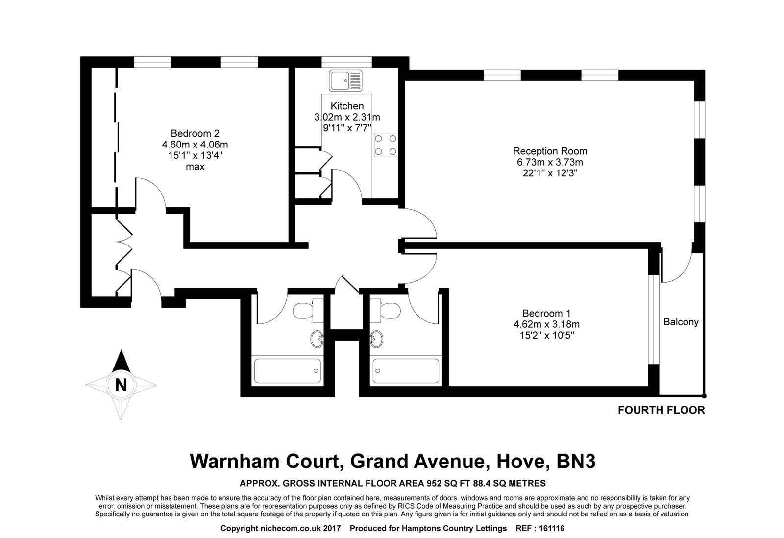 2 Bedrooms Flat for sale in Warnham Court, Grand Avenue, Hove, East Sussex BN3