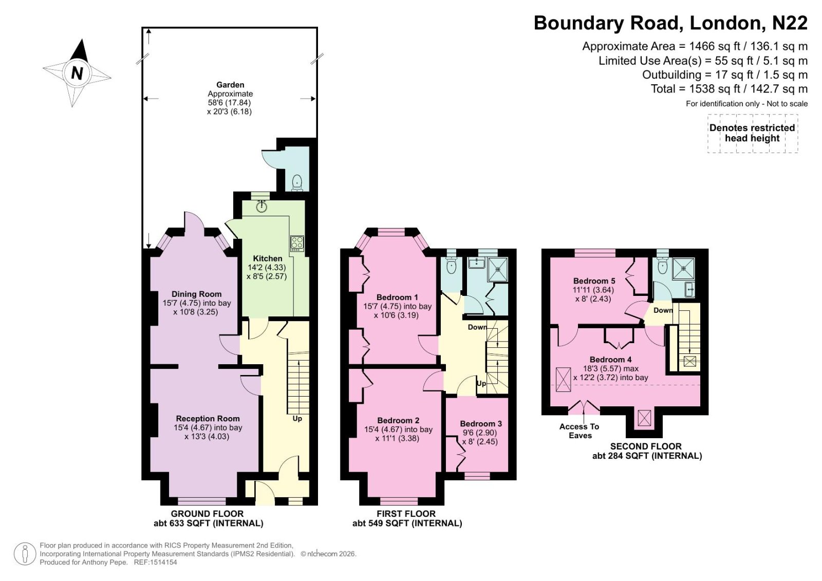 75, Boundary Road, London floorplan