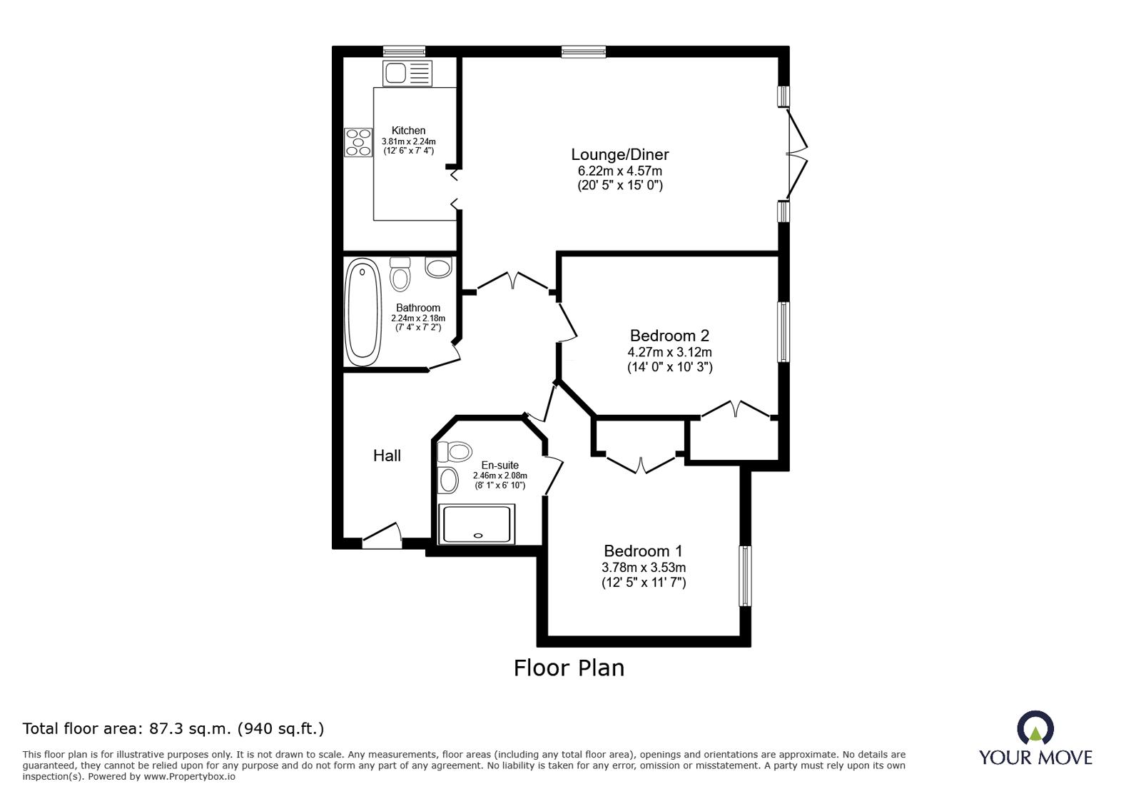 Flat 2, Heritage Grange, 77, Salterton Road, Devon floorplan