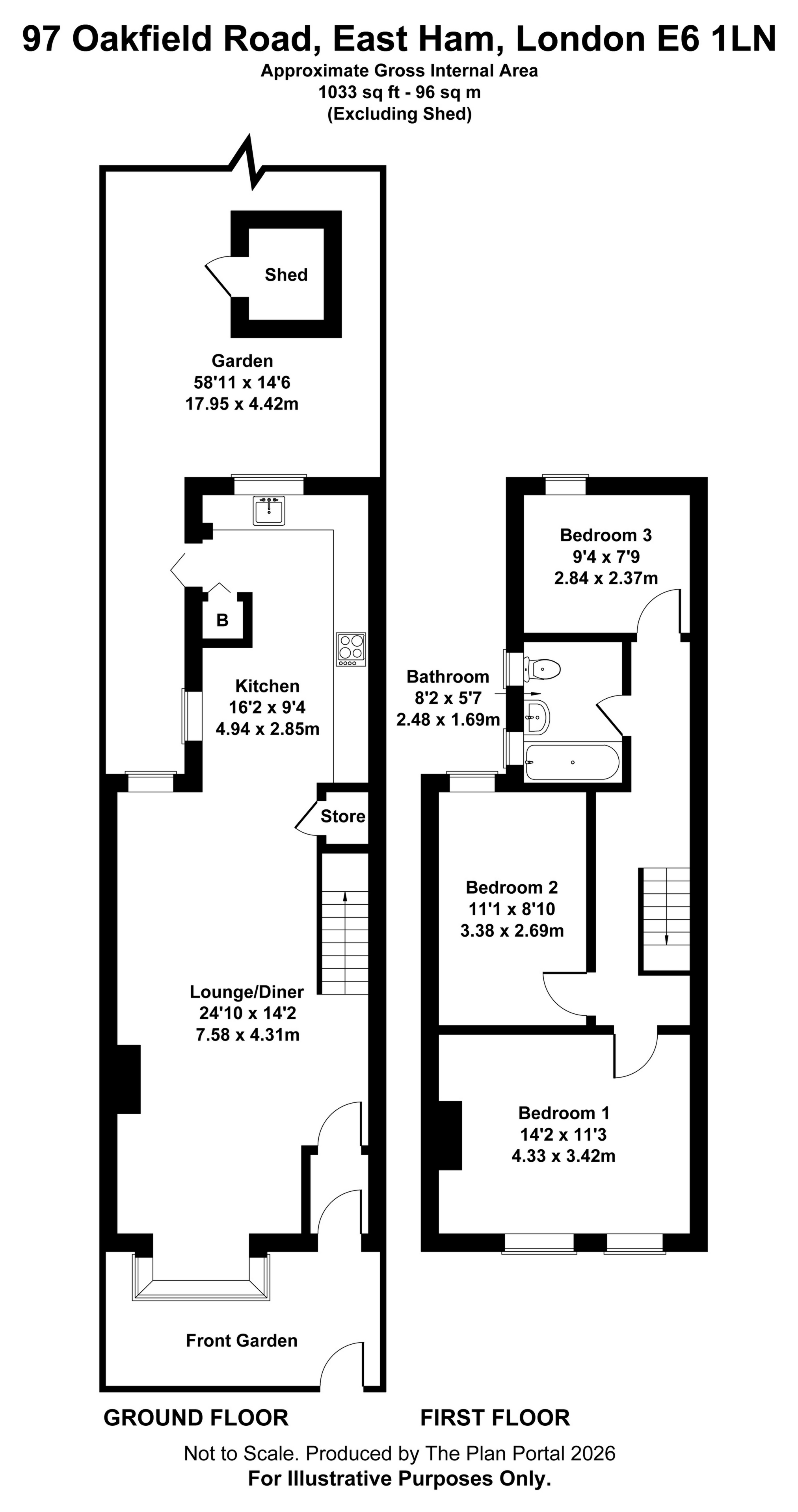 97, Oakfield Road, East Ham floorplan